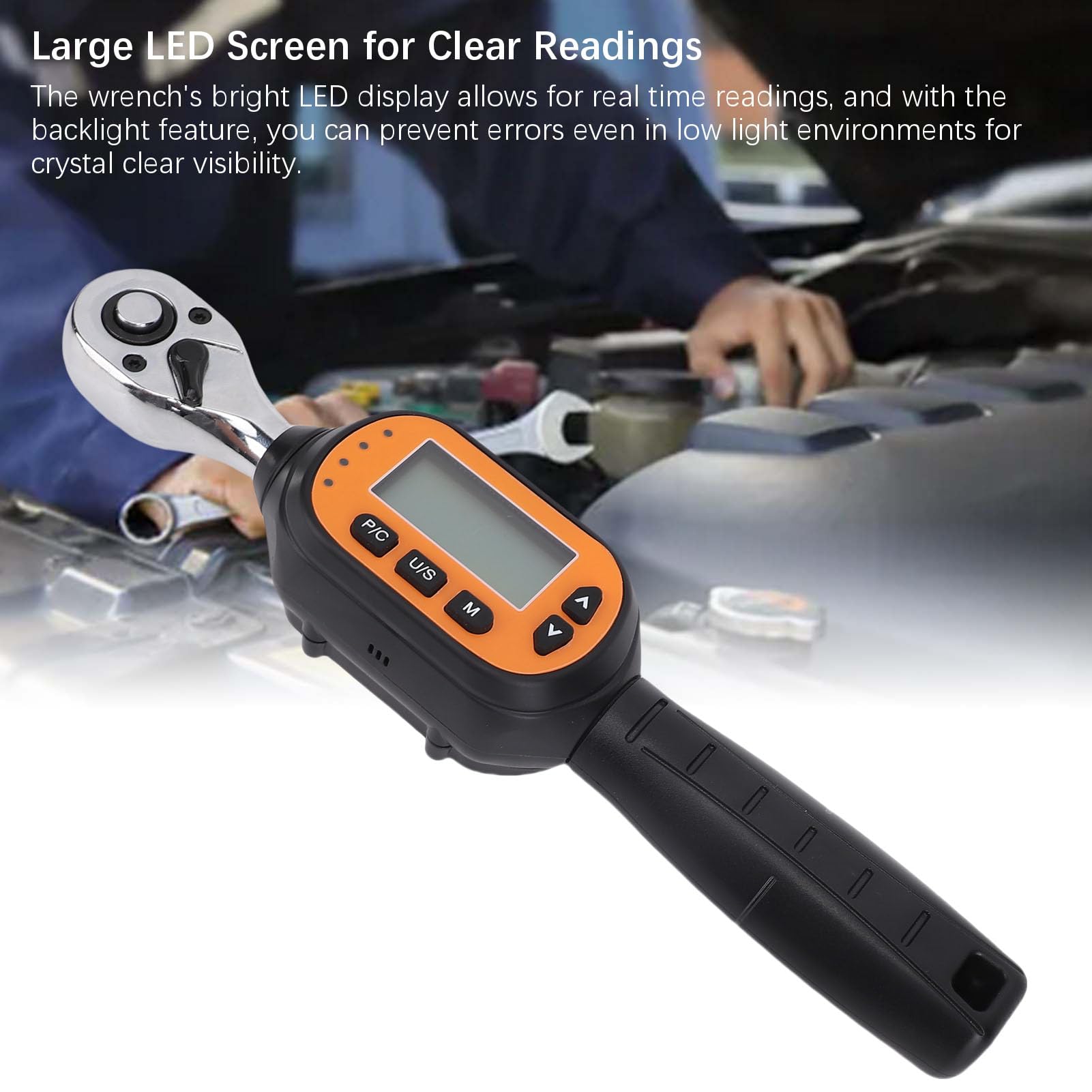 FTVOGUE Llave Dinamometrica Digital 3/8in con Iluminacion LED para Uso
