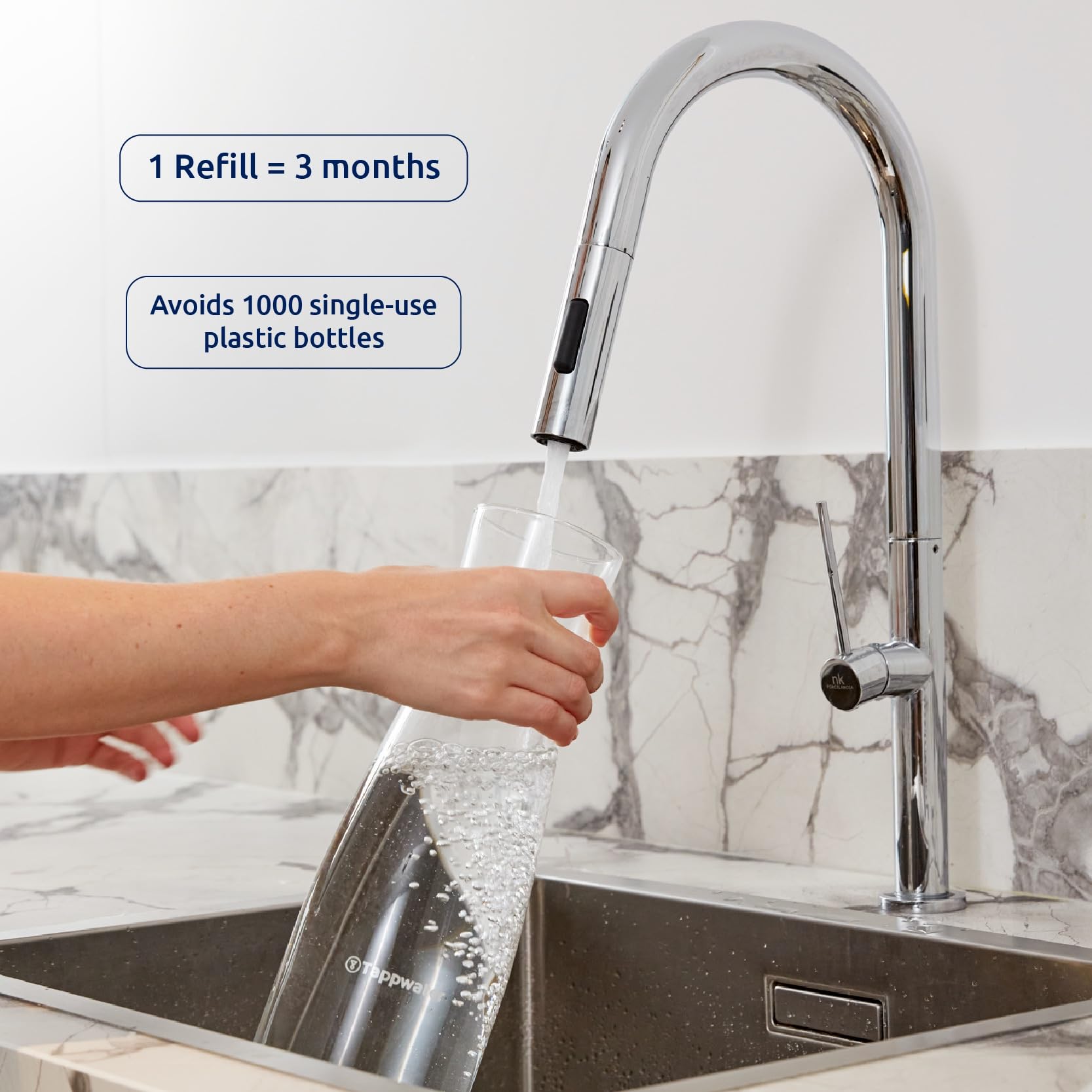 Tappwater PitcherPro SMR Jarra Filtradora de Agua Premium - jarra agua cristal 1,45L, filtración instantánea y con minerales esenciales añadidos, Elimina Cal y +60 Sustancias, Diseño Elegante