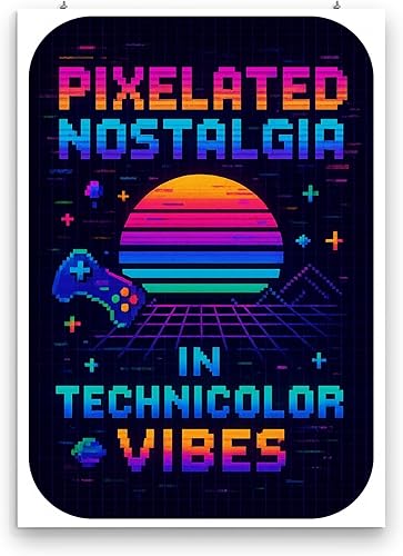 Miniatura 3 de Retro Arcade Nostalgia Poster - neonwave Art Print - Gloss Paper Finish - Gaming Decor for Game Rooms