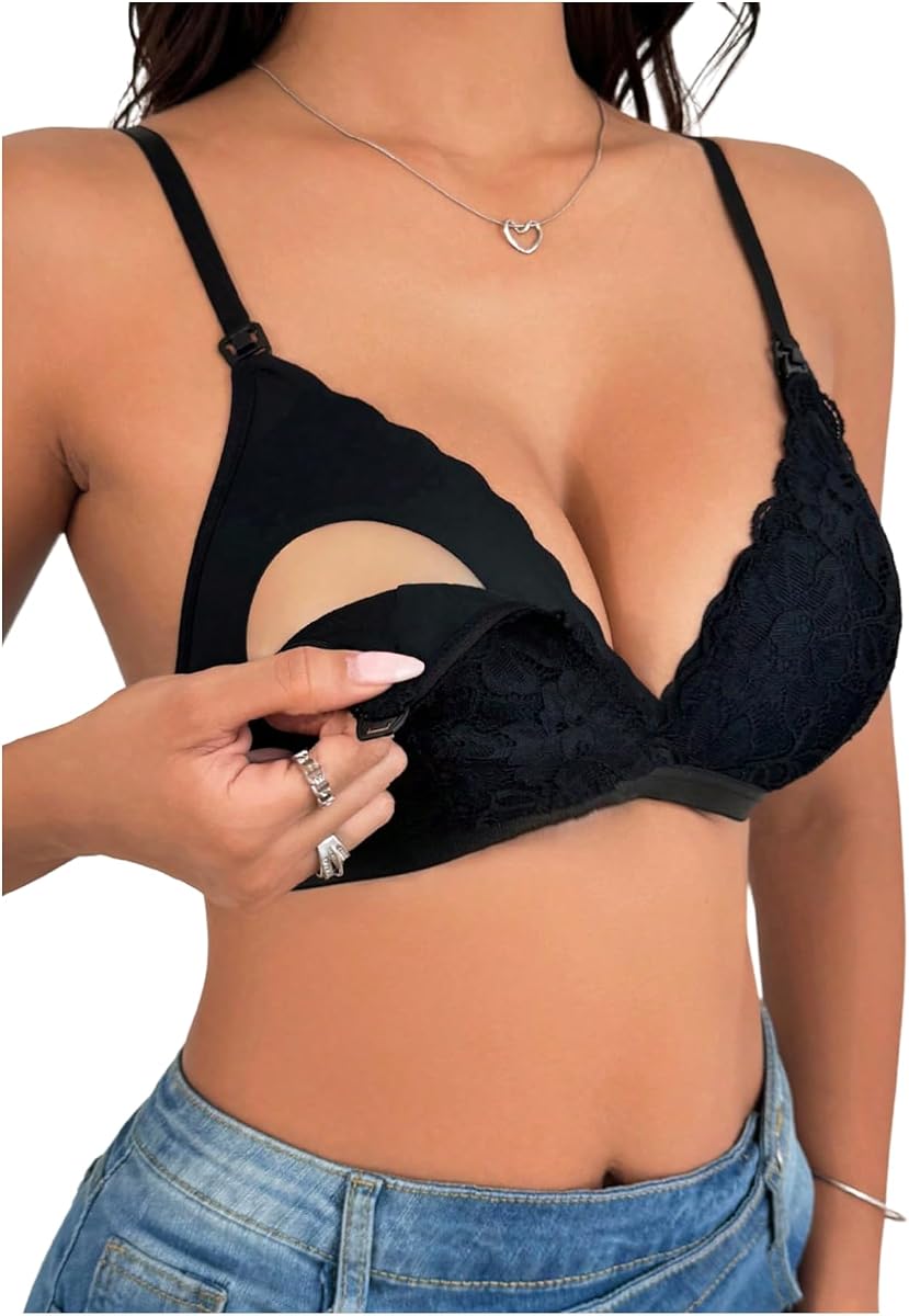 Sujetadores de lactancia para mujer, lencería de maternidad de encaje | Lactancia Materna, Bralette De Lactancia De Encaje, Sujetador De Lactancia Corporal, Brasier De Lactancia Materna