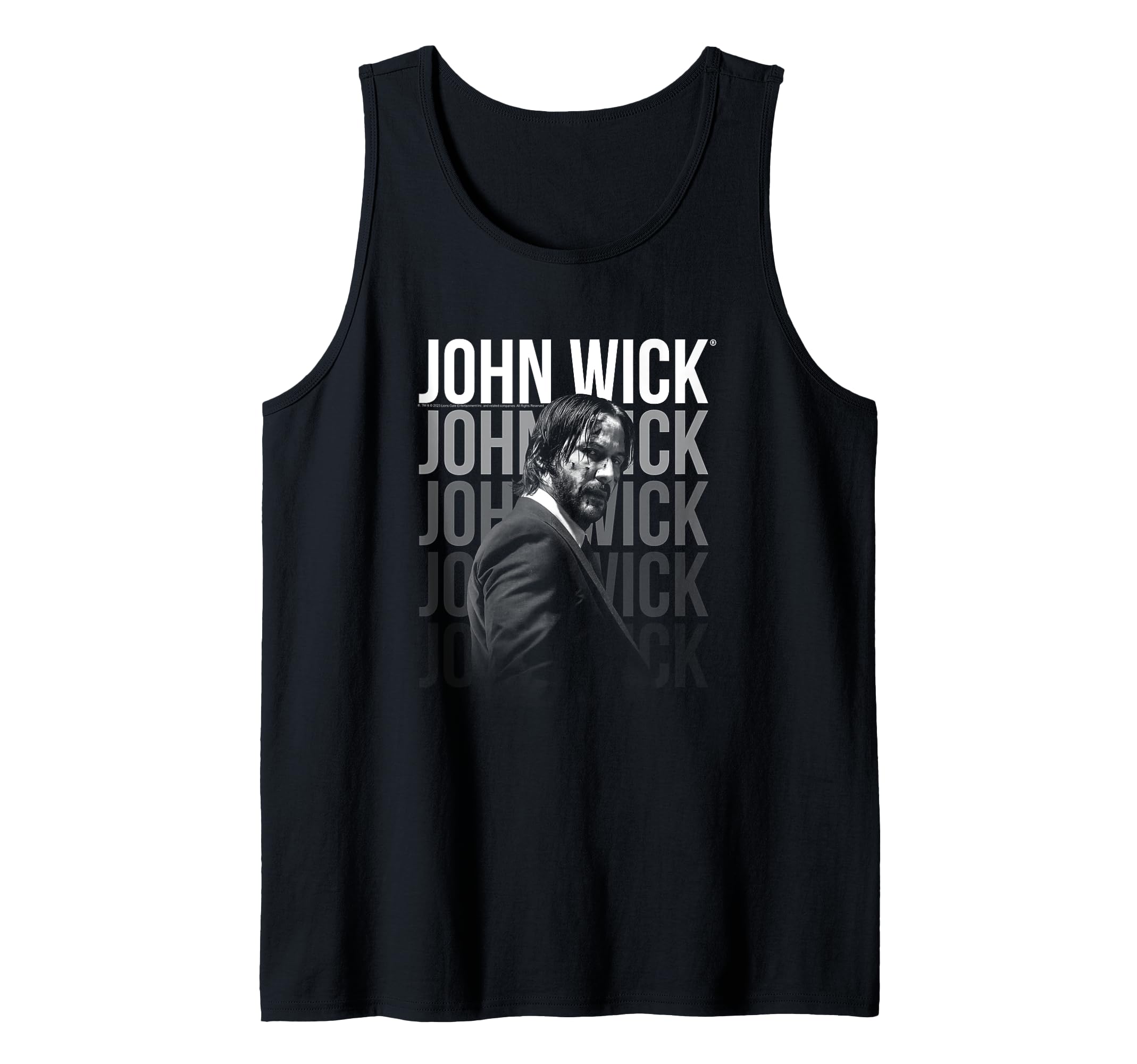 John Wick Repeating Logo with Photo Movie Tank Top