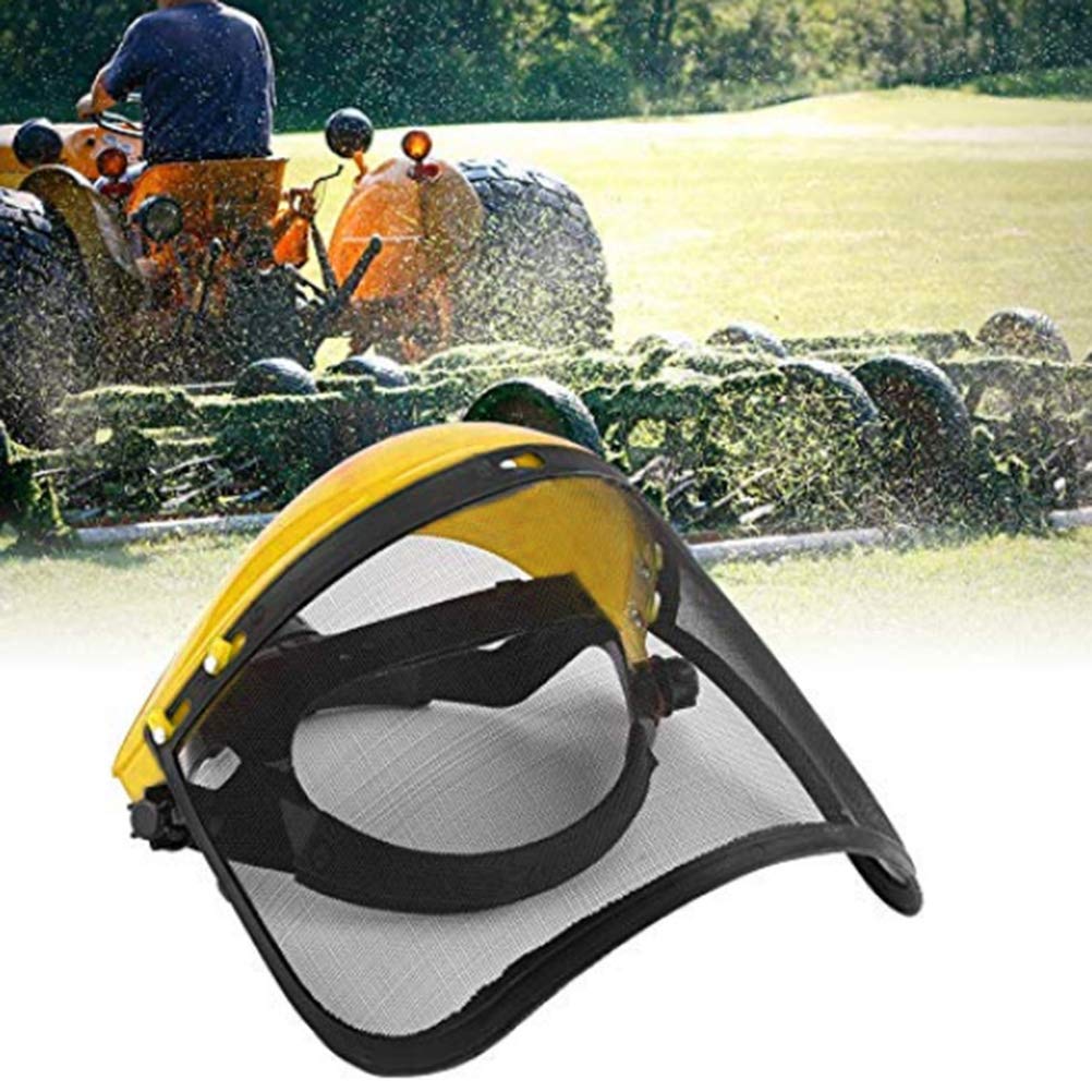Casco di Sicurezza con Visiera Completa a Rete per Protezione del Viso per Taglio e Abbattimento, Protezione Forestale e Agricola