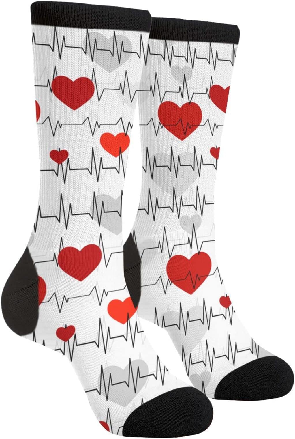 ACPPXFCardiogram Heart Health Care Socks Funny Crew Dress Socks For Men Women