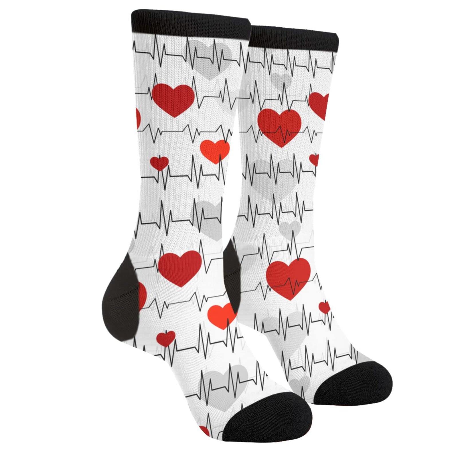 ACPPXFCardiogram Heart Health Care Socks Funny Crew Dress Socks For Men Women