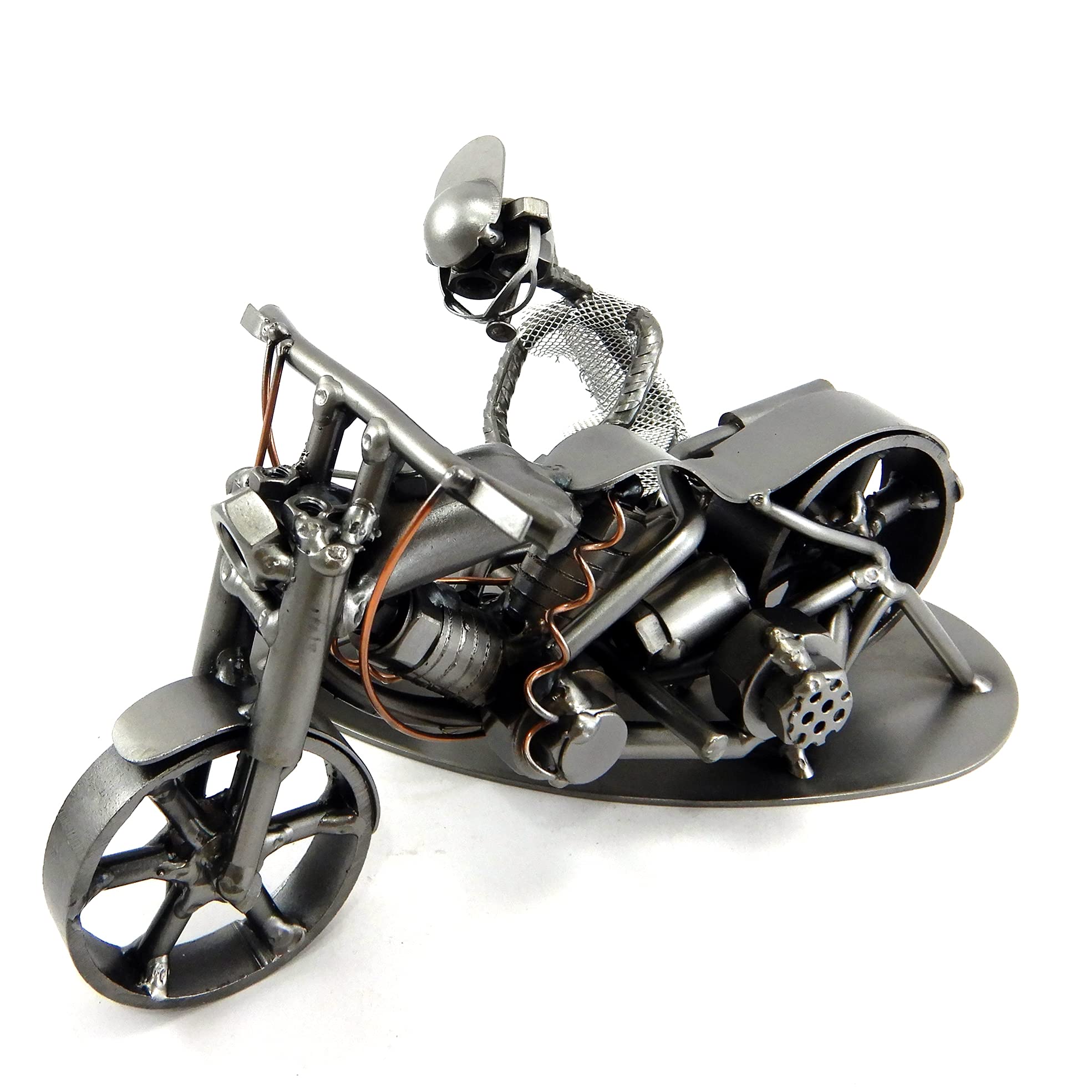 MECCANICO MOTO IN METALLO CON VITI BULLONI CHIODI DI METAL IDEA - IDEA REGALO ORIGINALE - 100% ARTIGIANALE - MADE IN ITALY - PERSONALIZZABILE