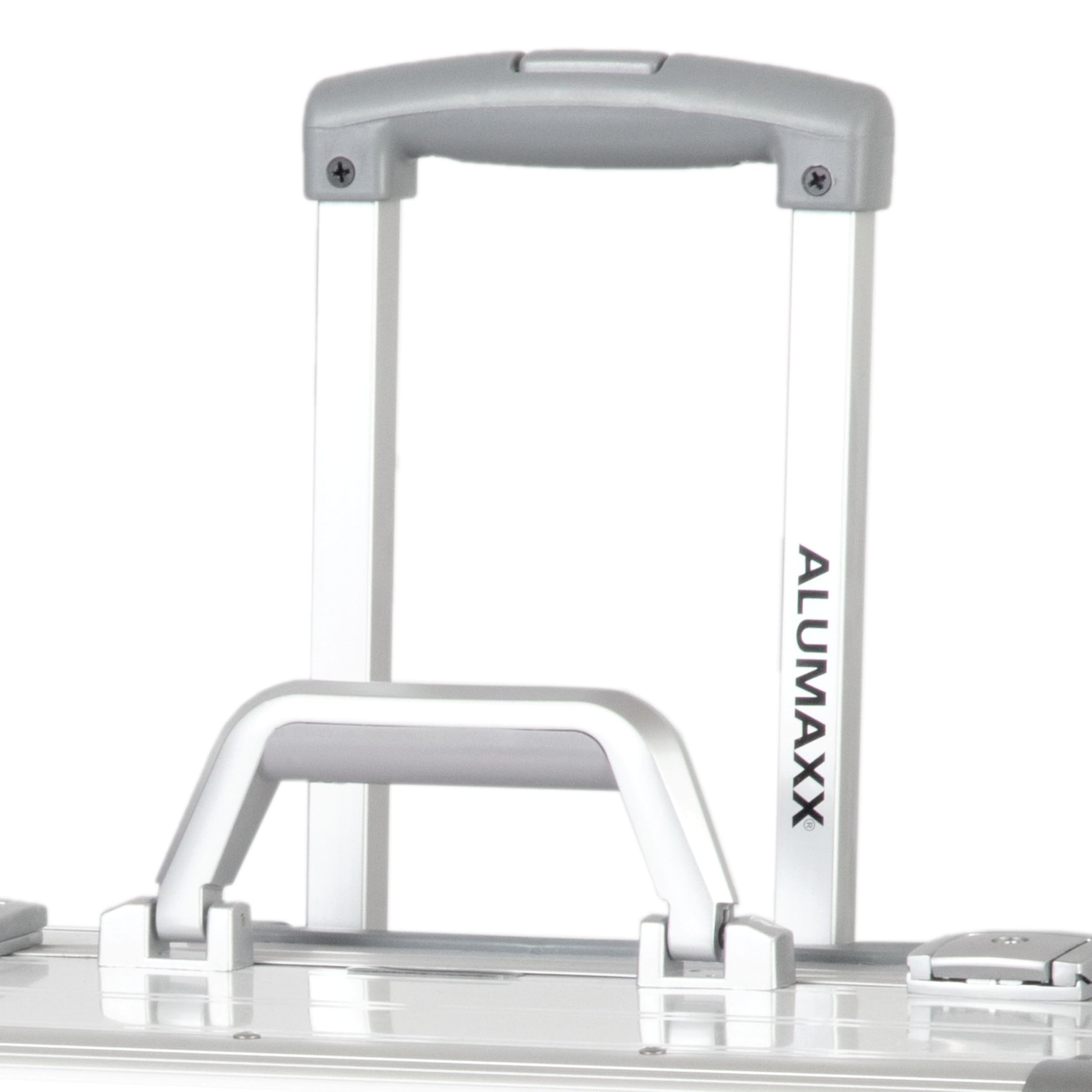 Alumaxx Pilotenkoffer Pandora aus Aluminium, Circa 36 x 47 x 25 cm, Vier 360 Rollen, 47 cm, 36 L, Silber Matt