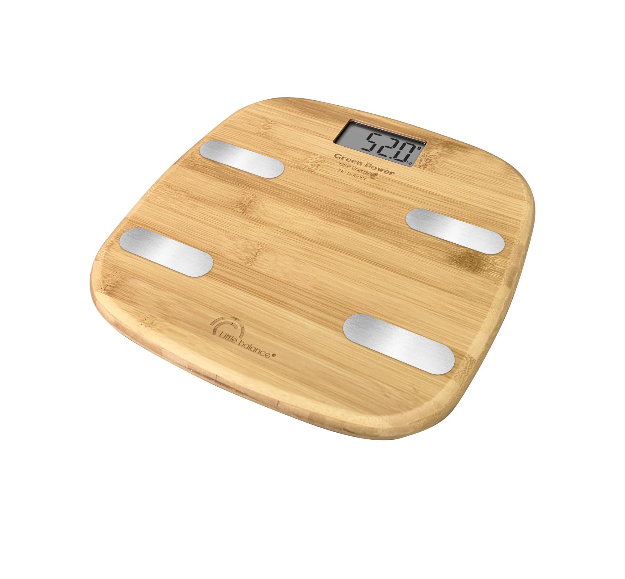 Little Balance 8359 Fitdays USB impédancemètre connecté sans pile, 150 kilograms, Bambou véritable