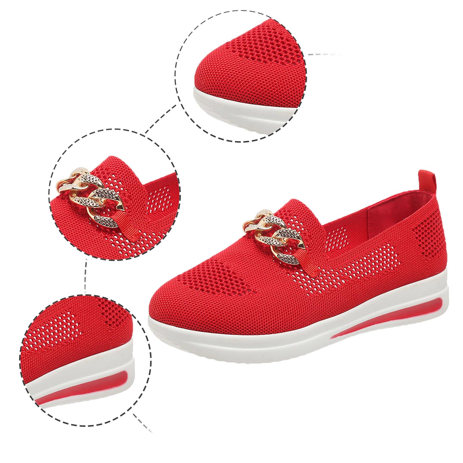Genérico Zapatos Casuales Mujer Punta Redonda Senderismo Cómodos Transpirables Trabajo Compras Jardinería
