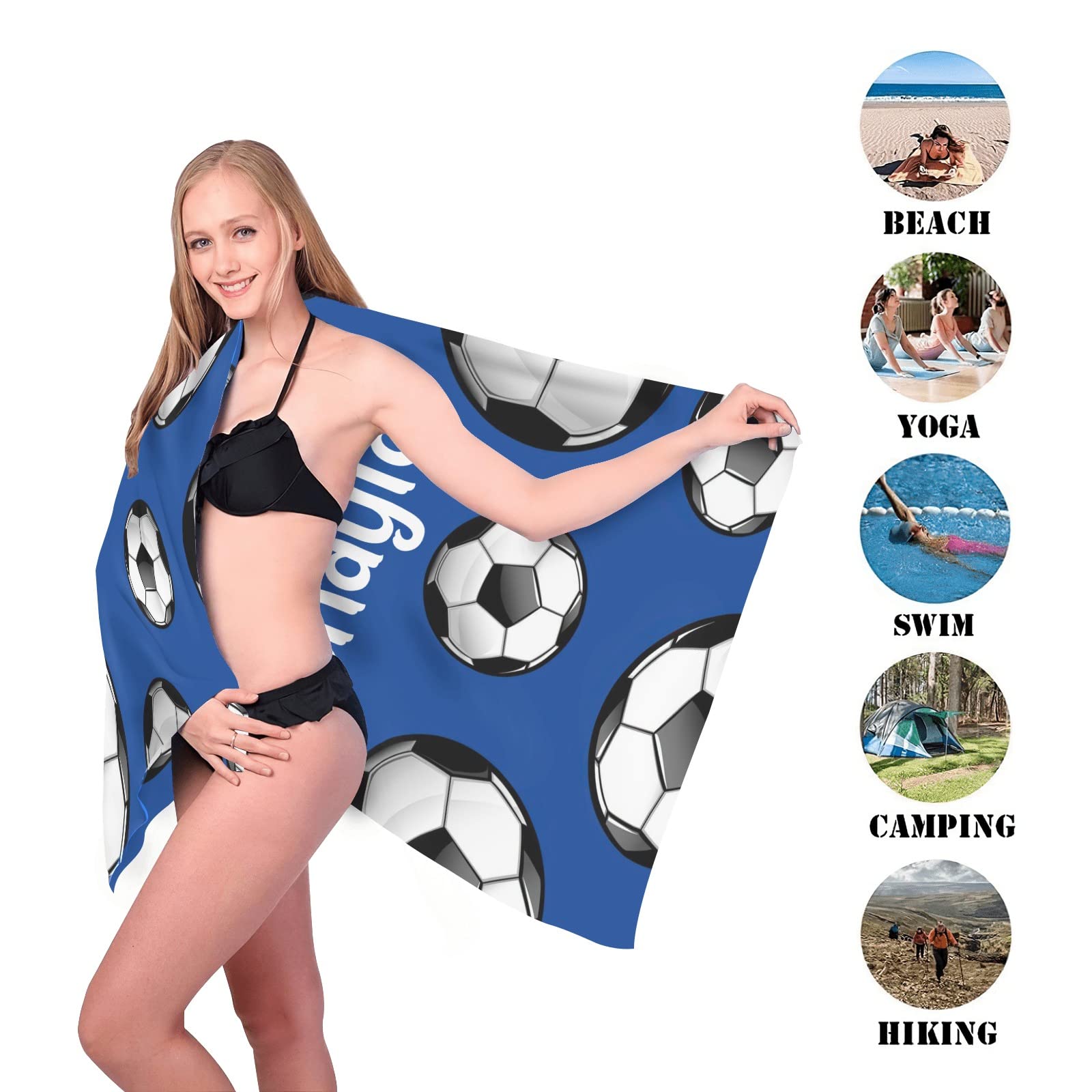 Personalized Baseball Beach Towel – Custom Name, 30x60 Inches, Quick-Dry, Sandproof, Lightweight - View #6