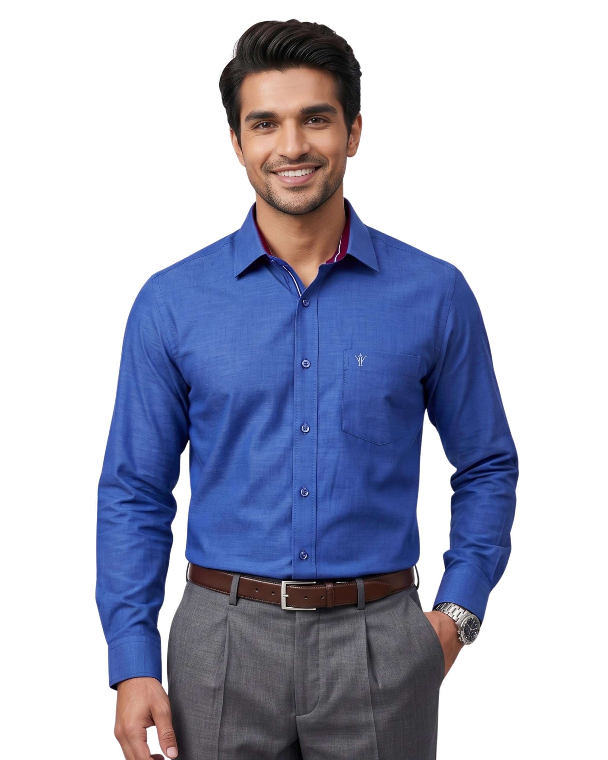 ramraj cotton Men's 100% Cotton Solid Full Sleeve Shirt | Smart Fit | Ideal for Both Formal and Casual wear-picture-14