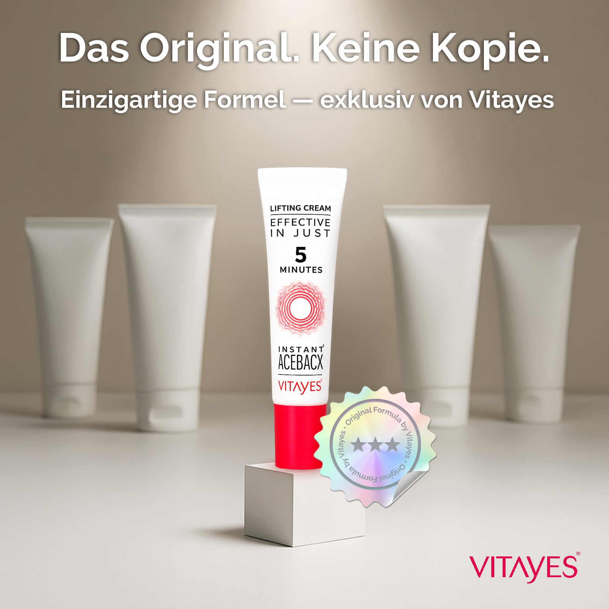 Vitayes Anti-Aging Gesichtscreme mit Soforteffekt 7ml Reduziert Falten & Augenringe Vegan Tierversuchsfrei