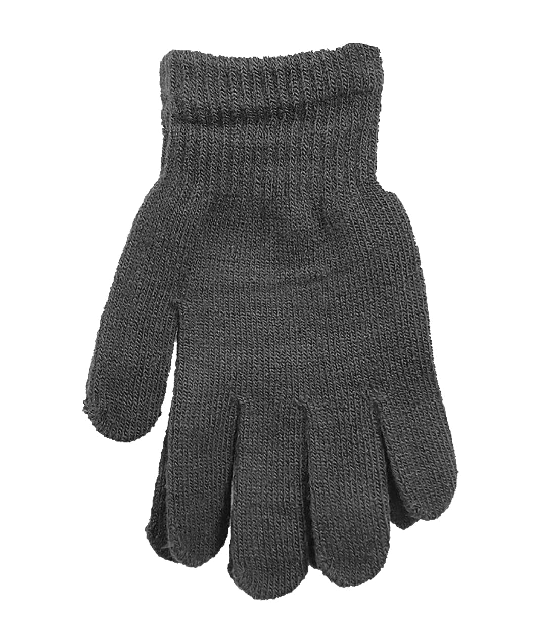 Fairy Trendz Unisex Charcoal Womens Stretchy Warm Knitted Gloves Mens Elastic Winter Warm Gloves Adults Soft Full Finger Gloves ( One Size)