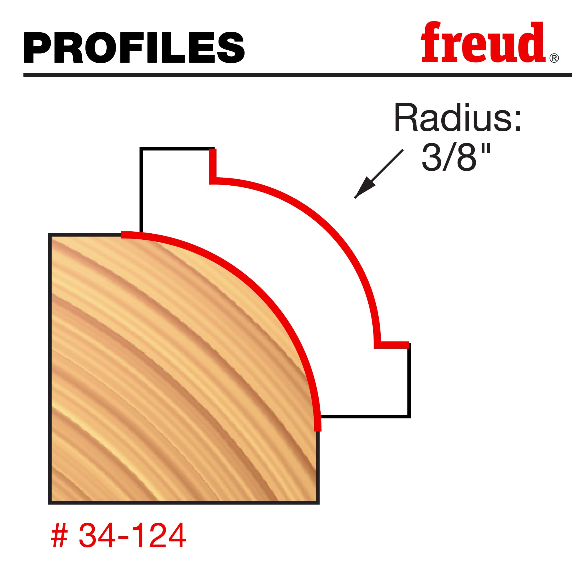 3/8" Radius Rounding Over Bit (Quadra-Cut), Multi, Pack of 1 - Image 3