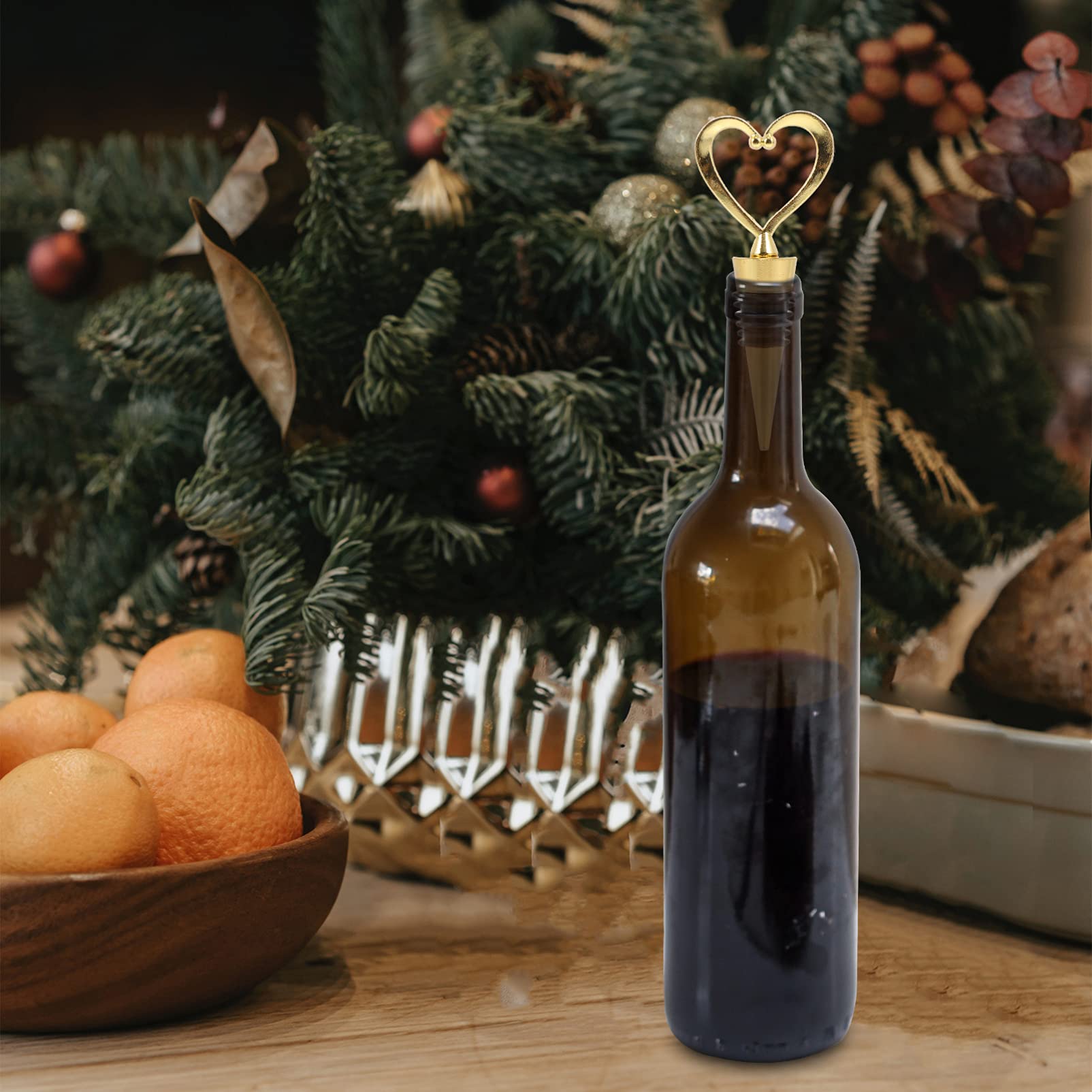 12 pièces bouchon de bouteille de vin en forme de coeur bouchons de bouteille de boisson design d'amour bouchon de liège de champagne scellant for les cadeaux de fête d'anniversaire de mariage saint v