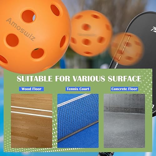 Miniatura 4 de Bolas de pickleball para interiores, paquete de 6 bolas de pickleball de 26 agujeros, juego de bolas de pickleball para interiores, bolas de
