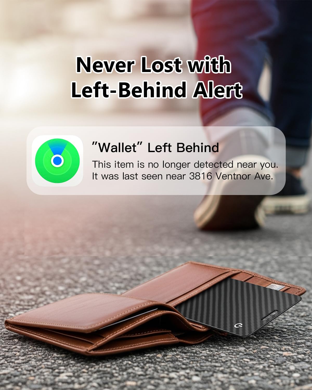 Smart Air Tracker Card Tag Ricaricabile Wallet Tracking Card Compatibile con Apple Dov'è, Localizzatore Portafoglio sottile 1,7 mm