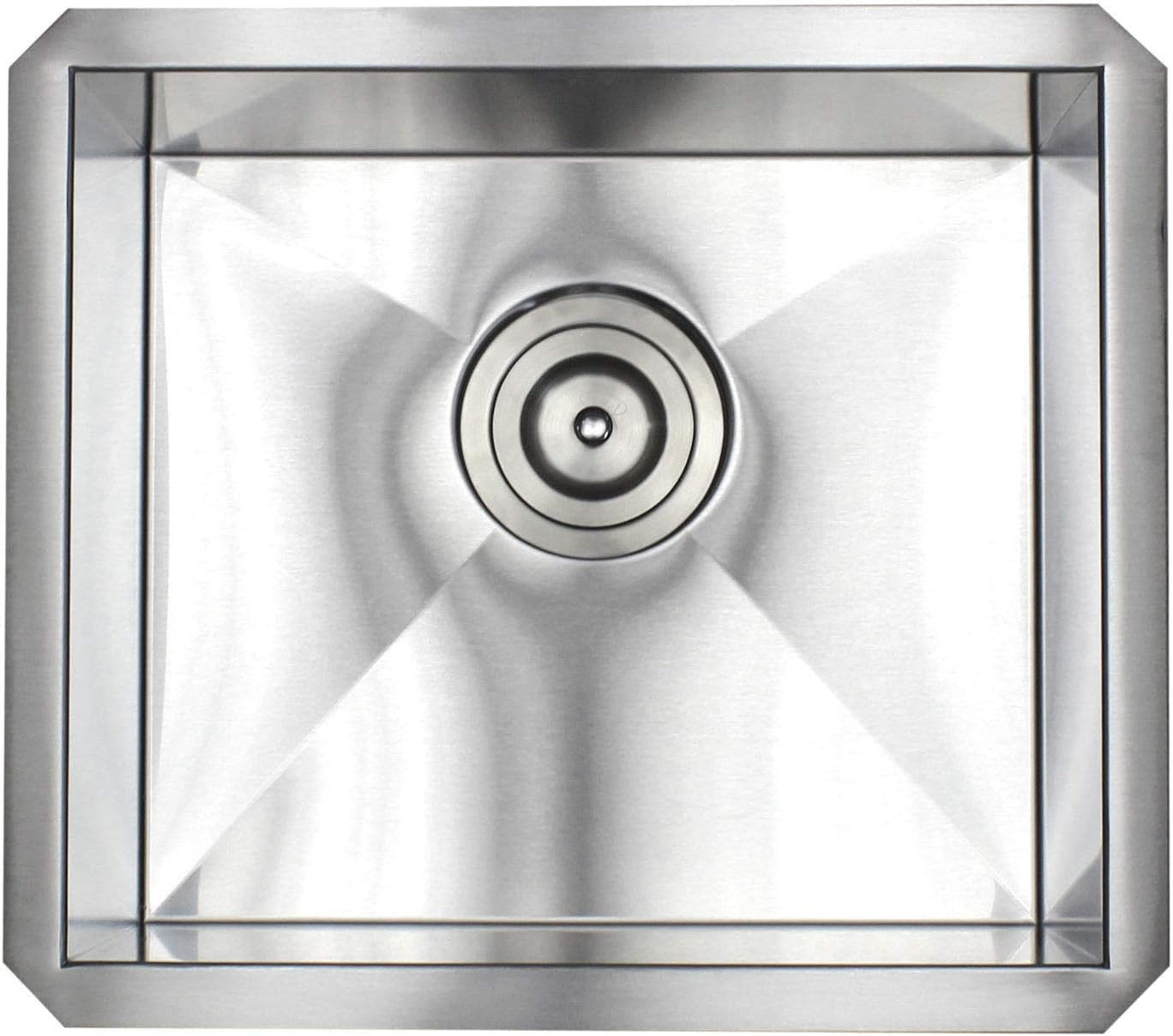 Ariel 17 Inch Zero Radius Design 16 Gauge Undermount Single Bowl Stainless Steel Kitchen Bar Prep Island Sink Premium Package