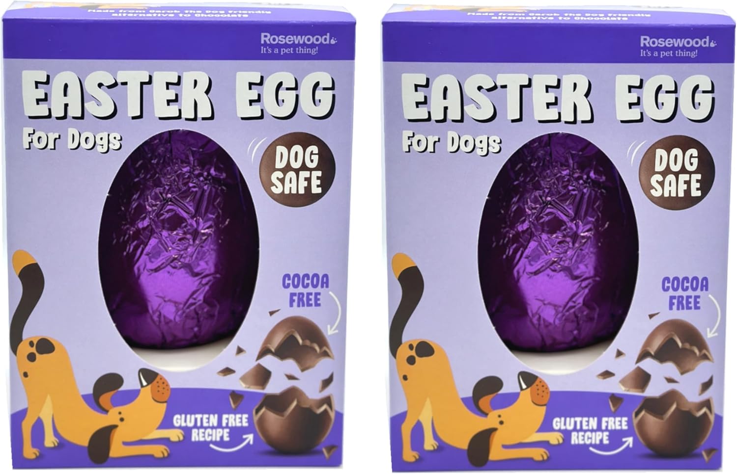 2 PACK ROSEWOOD DOG CHOC EASTER EGG DOG SAFE CHOCOLATE EGG TREAT PUPPY