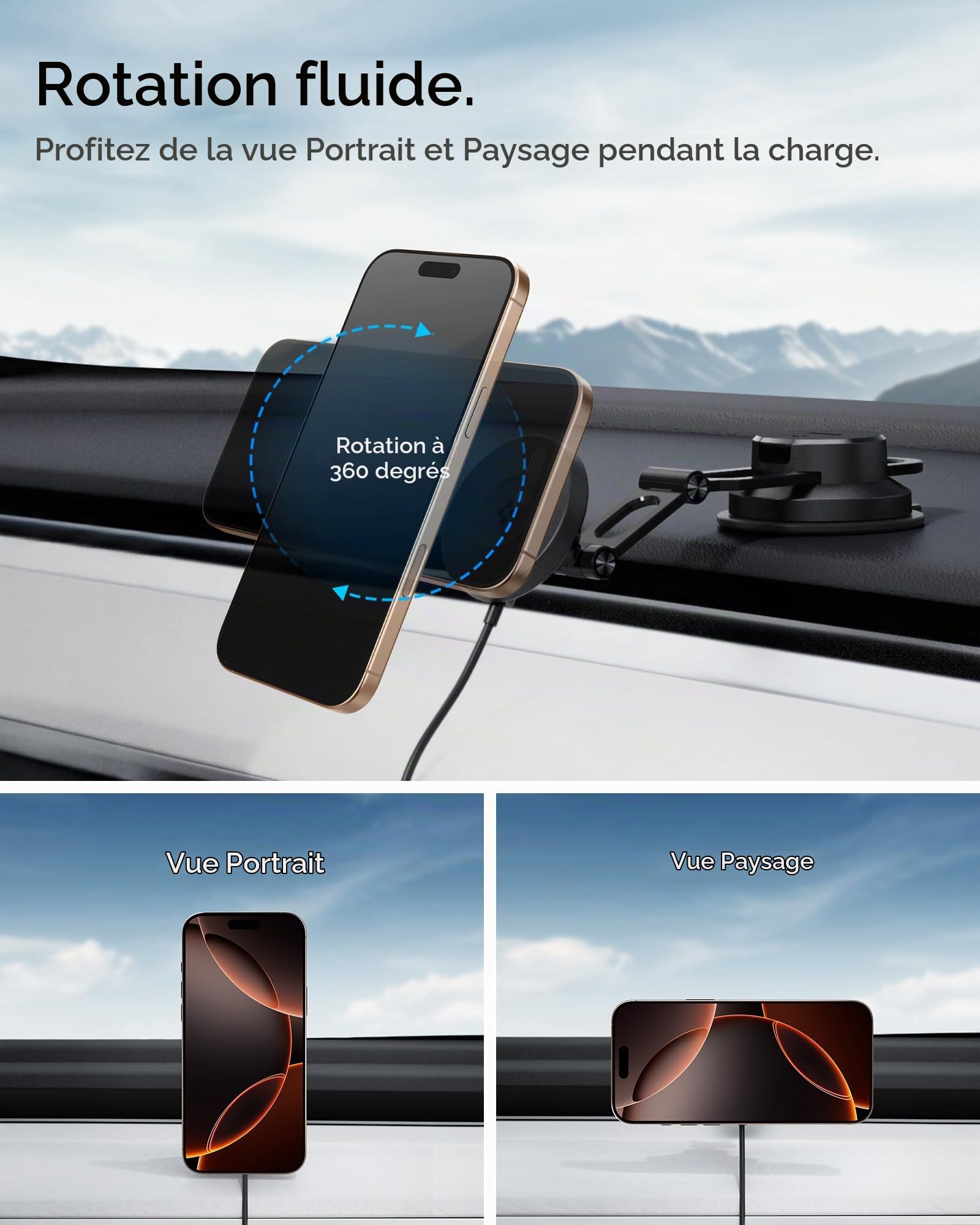 Spigen OneTap Pro MagFit Qi2 15W Chargeur Magsafe Induction