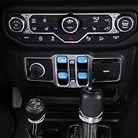 Vista 13 de Jimen Compatible con Jeep Wrangler JL JLU 2018-2023 y Jeep Gladiator JT 2020-2023, 4 piezas de cubierta de interruptor de botón de ventana