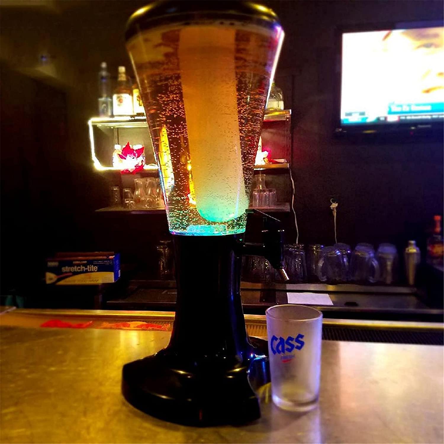 Distributore Bevande Casa Dispenser Birra Alla Spina Da 3,5 Litri A Forma Di Pallone - Con Vaschetta Ghiaccio Integrata Distributore Birra A Sfera 3.5 L Refrigeratore Ghiaccio