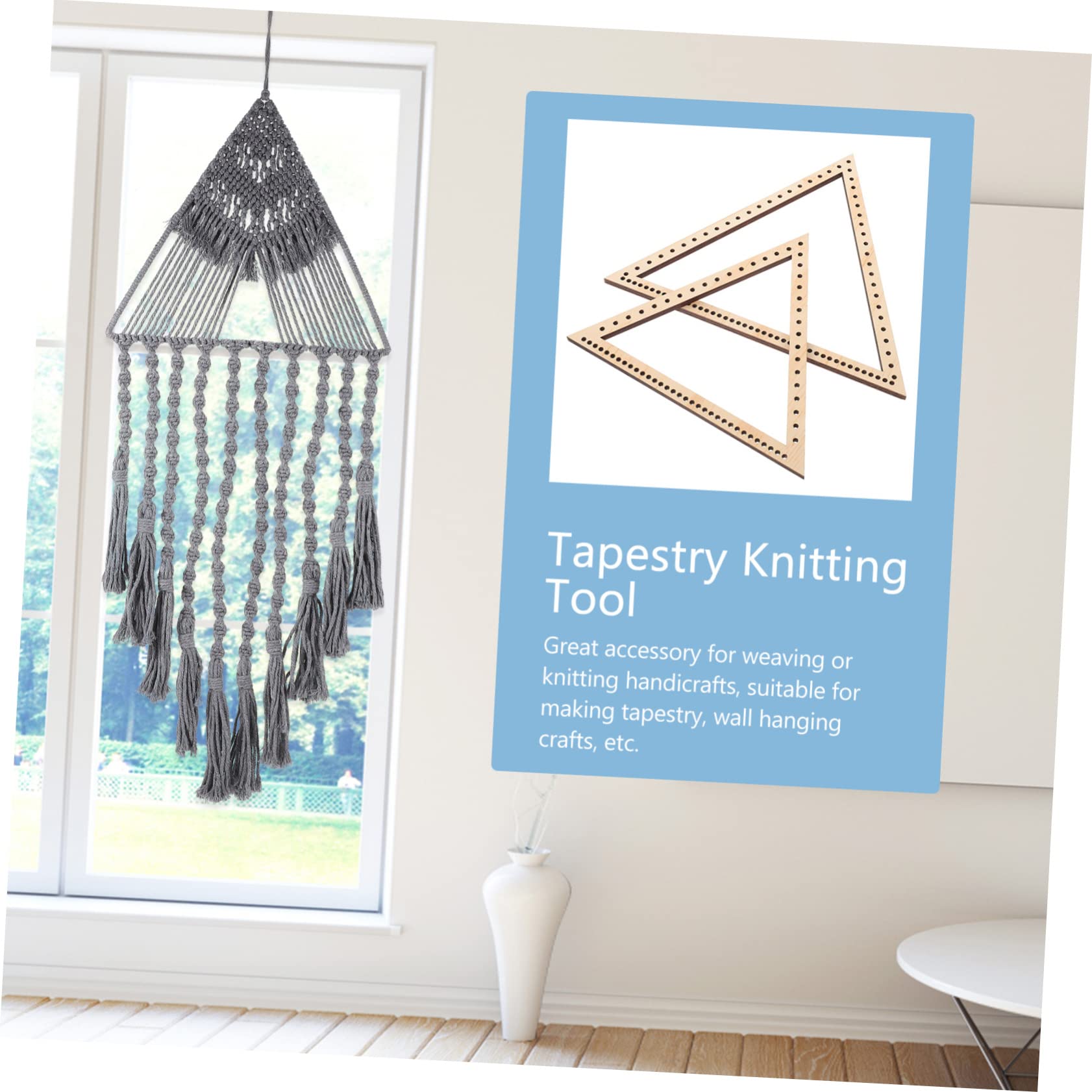 LIFKOME Knitting Tool for Weaving Beginners Triangle Tapestry Machine Wooden Frame