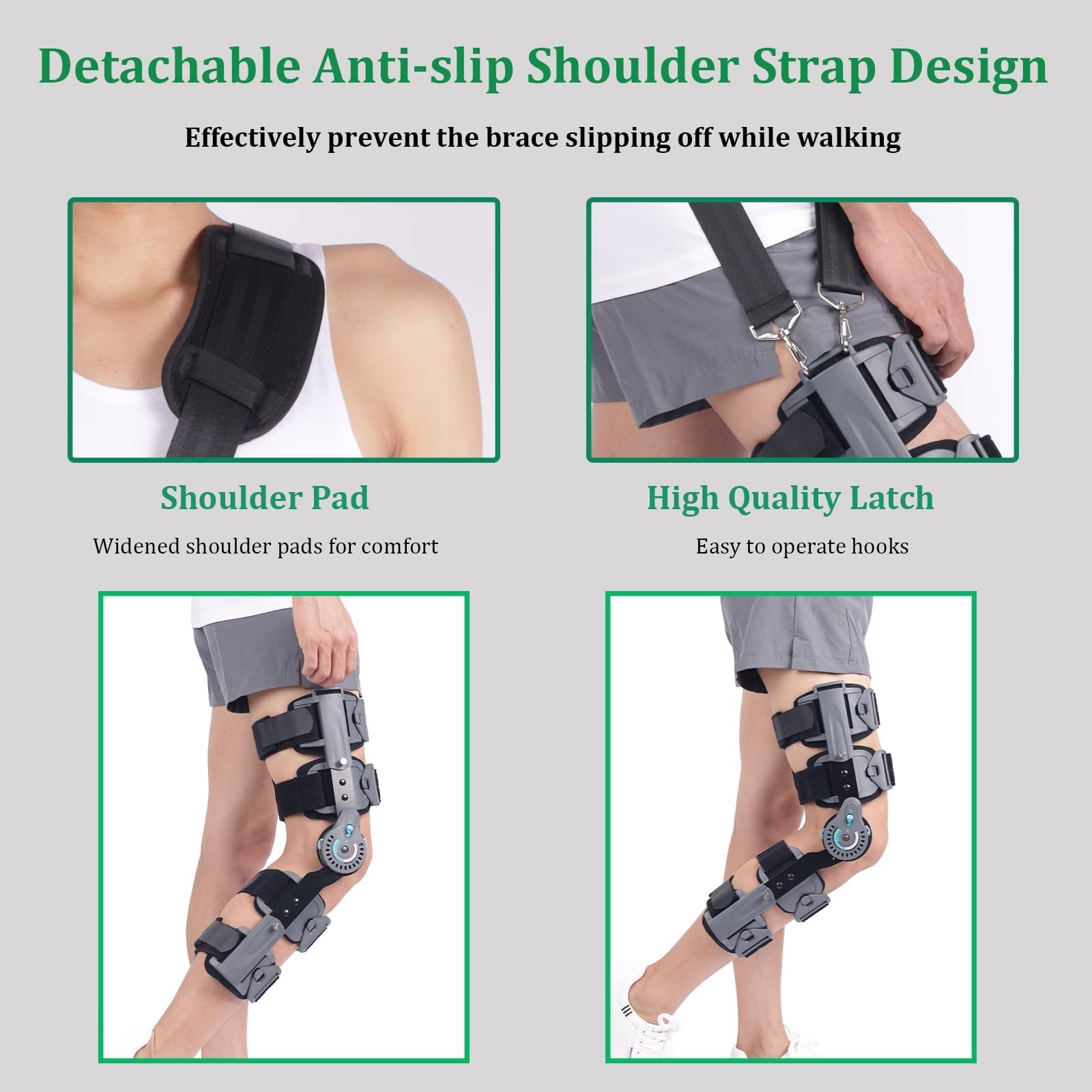 Rodillera Articulada - Estabilizador De Pierna Postoperatorio Con Rango De Movimiento Ajustable (0-120°), Longitud Extensible De 48-61cm Para Soporte Y Recuperación Ortopédica