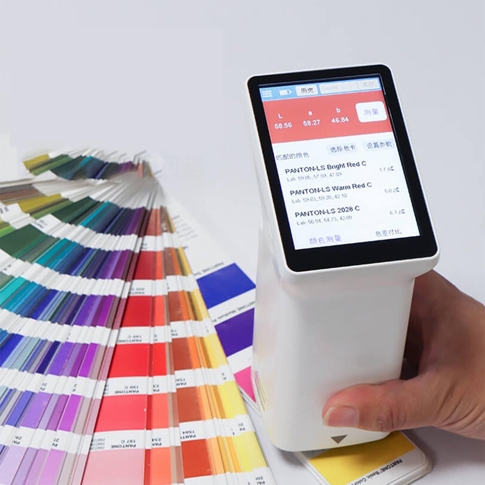 Colorímetro digital con pantalla táctil, espectrofotómetro, fuente de luz blanca LED, tarjeta electrónica de color integrada, batería recargable de 4000 mAh