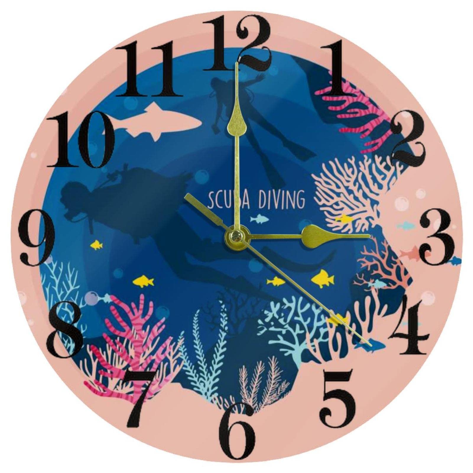 Horloge de plongée rose silencieuse 25,4 cm pour adoucir le temps qui passe