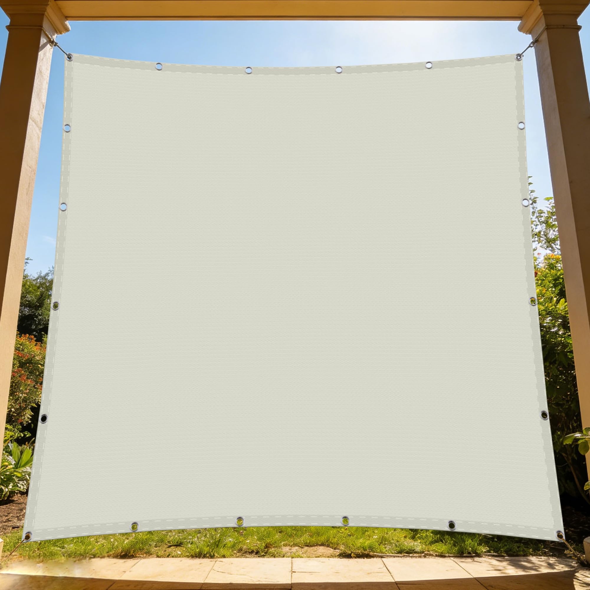 Voile d'ombrage rectangulaire protégez votre balcon du vent avec cette toile 140x600