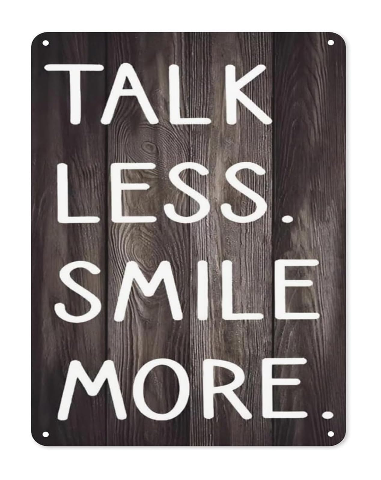 NWPNLXEA Vintage Rustic Tin Sign Talk Less Smile More Funny Metal Plaque Wall-Art for Home Bar Cafe Restaurant Decor 8 X 12 in