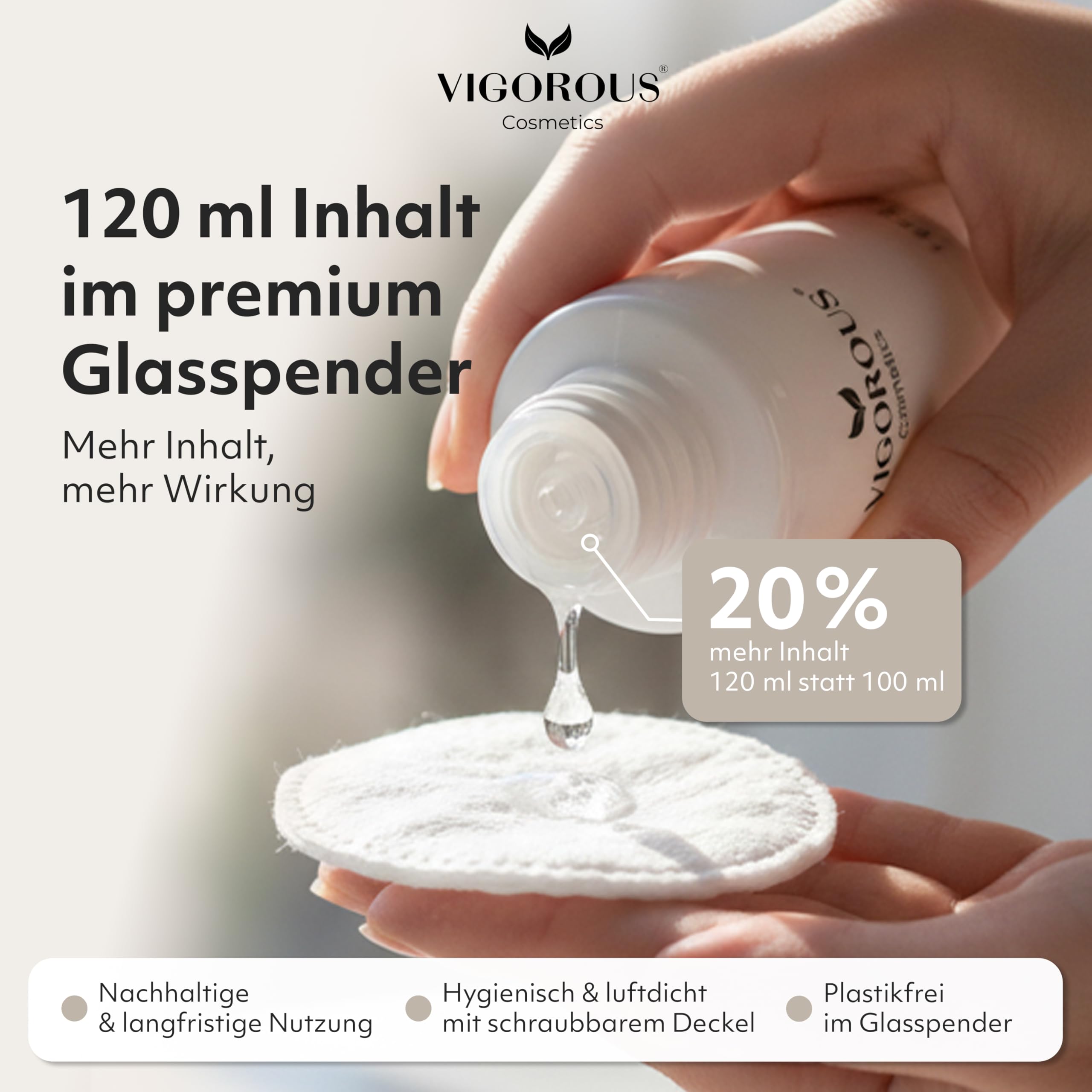 VIGOROUS® Zink Gesichtswasser 120ml anti Pickel Gesichtsreinigung Männer & Frauen- Salicylsäure & Niacinamide face cleanser gegen unreine Haut Gesicht - Vegan gegen Pickel im Gesicht & hormonelle Akne