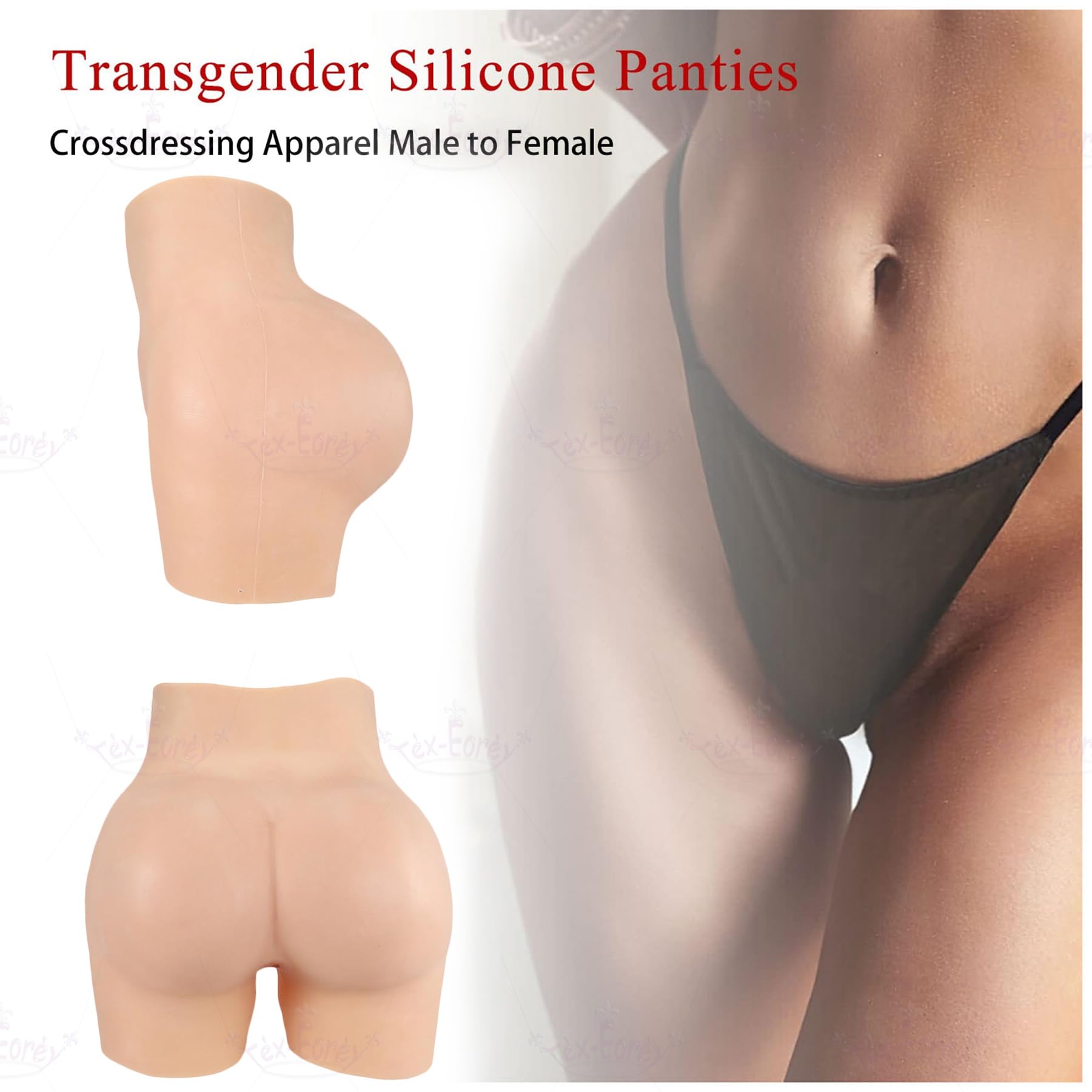 Mutandine Finta Vagina in Silicone Senza Cuciture con Gaff Nascosto Controllo dei Glutei Sollevamento dei Fianchi Slip Modellanti per Crossdresser