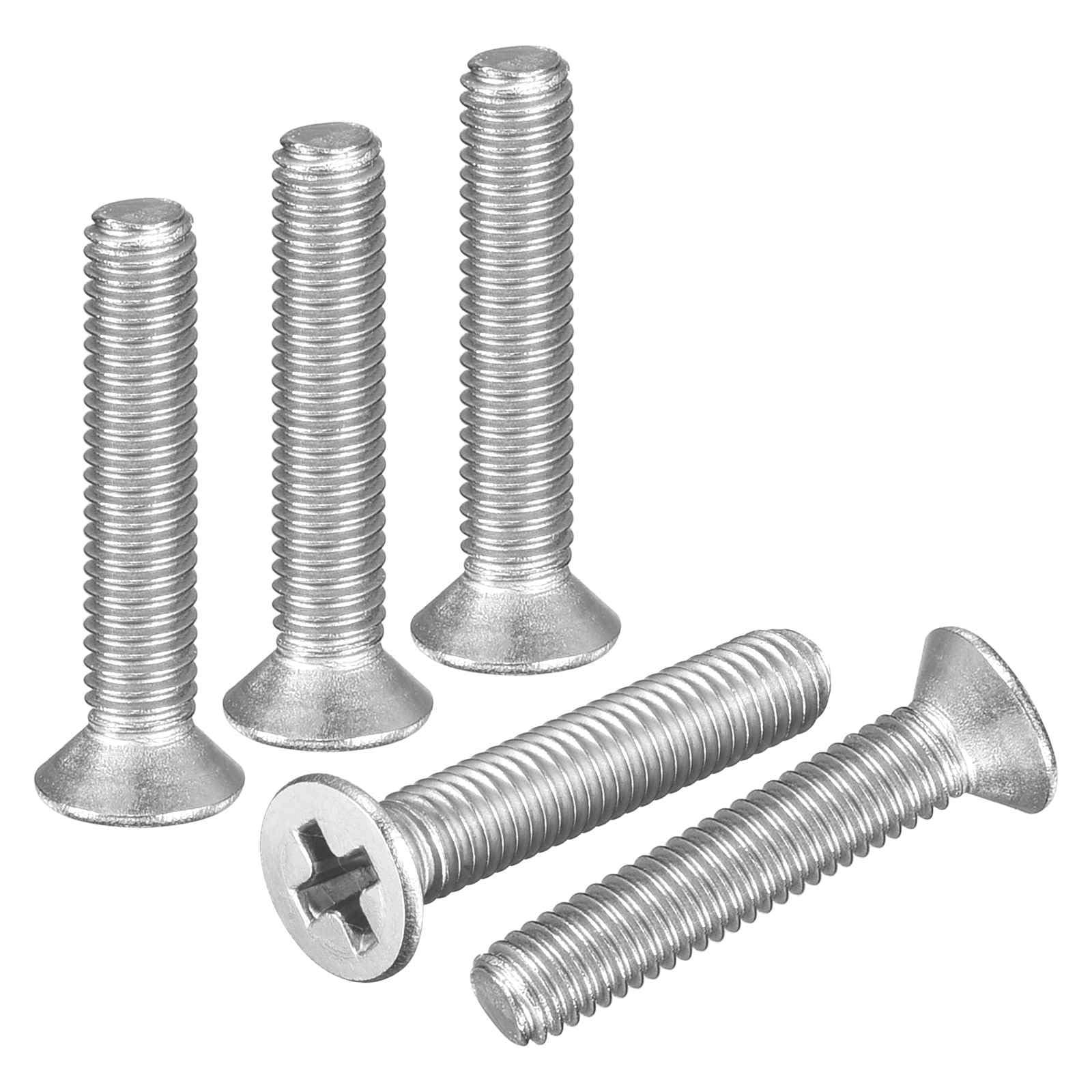DTGN M3.5-0.6x18 Flat Head Countersunk Machine Screws - 100pcs - Good for Furniture and Machinery - 304 Stainless Steel Phillips Machine Screws Bolts - Silver — image 1