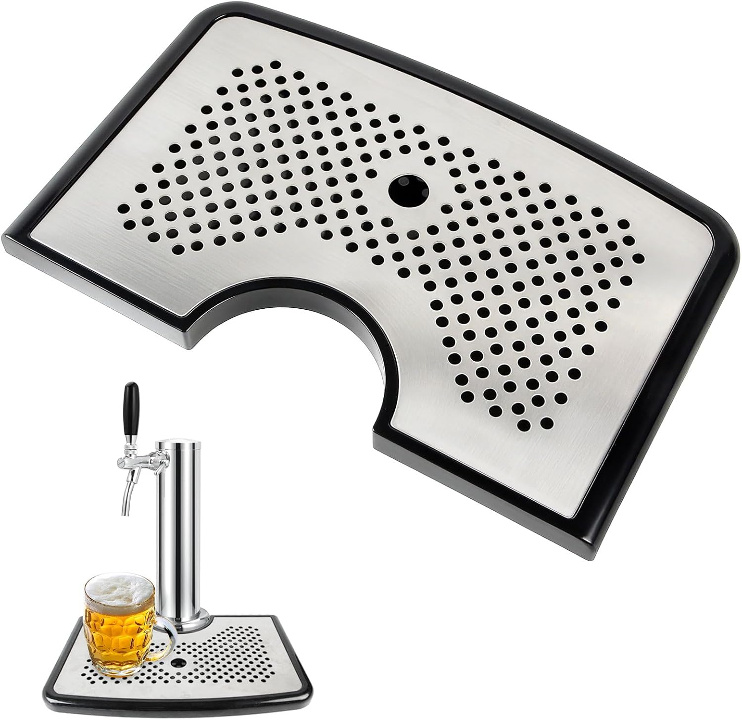 CHILDHOOD Bandeja de goteo de cerveza Kegerator de acero inoxidable para torre de grifo universal CHILDHOOD Bandeja de goteo de cerveza Kegerator de acero inoxidable para torre de grifo universal