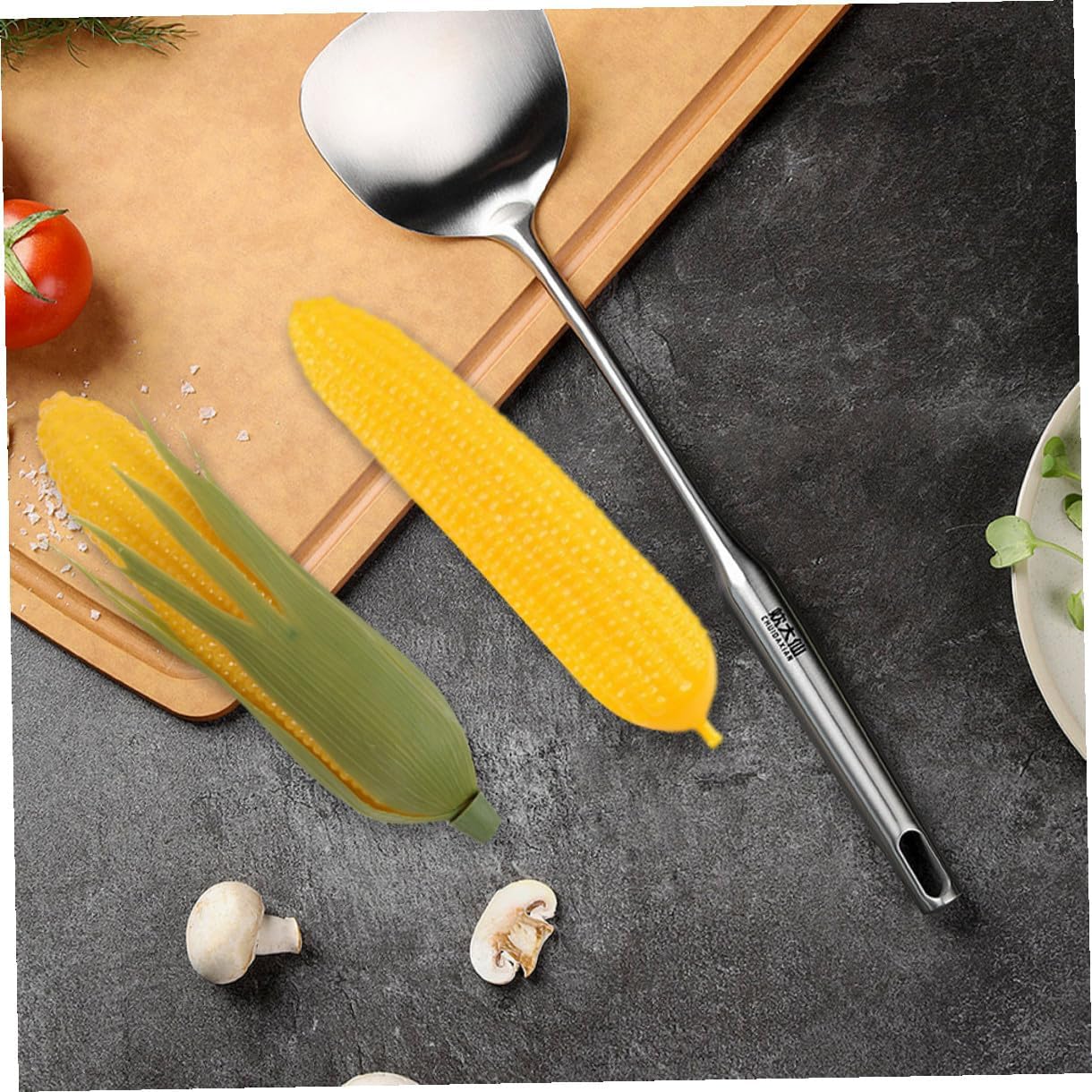 8pcs Artificial Corn Model Set Realistic Plastic Fake Vegetable Ornaments with Green Husk Lifelike Simulation for Kitchen Home Décor Photography Props