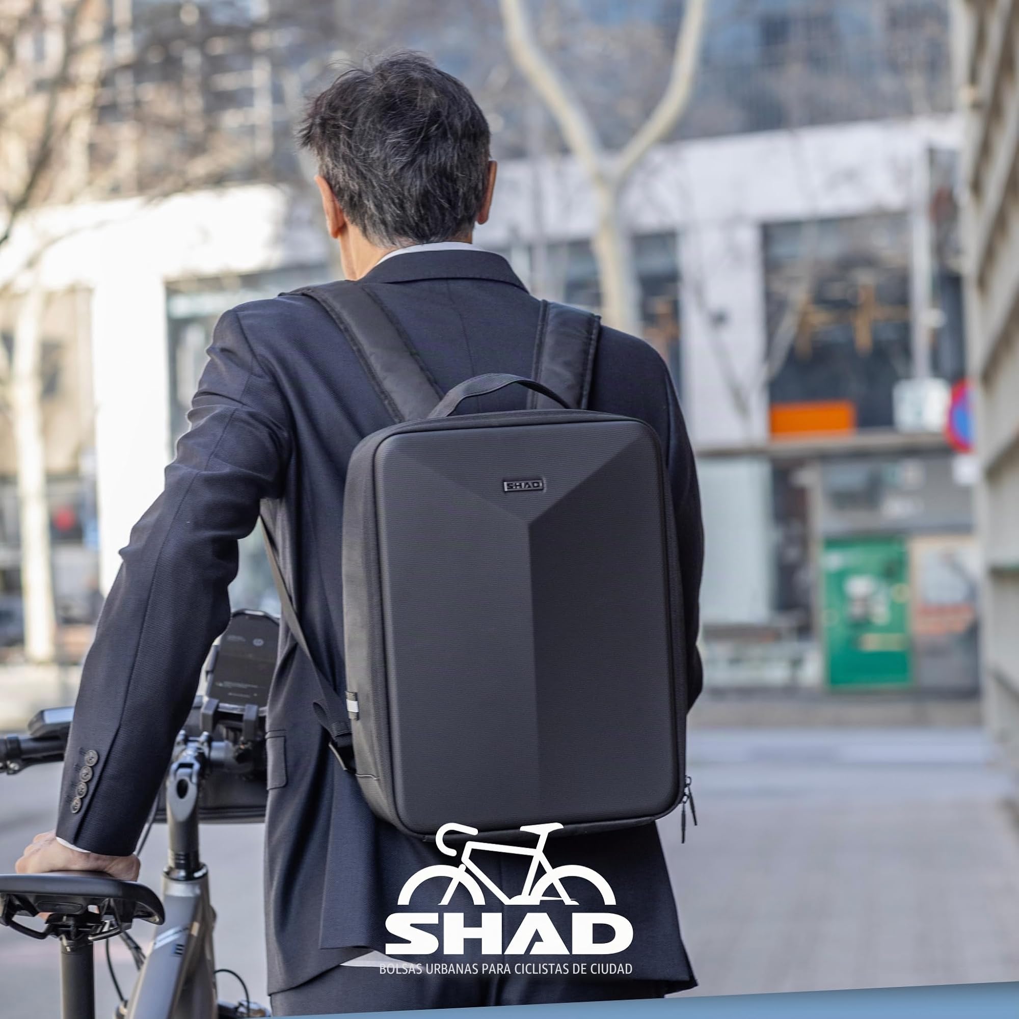 SHAD Bikes - Mochila alforja Bicicleta impermeable12L – Mochila Ejecutivo Hombre con Sistema KlickFix – Mochila portatil 15.6 Pulgadas Urbana – Backpack Laptop Resistente y Elegante para Oficina