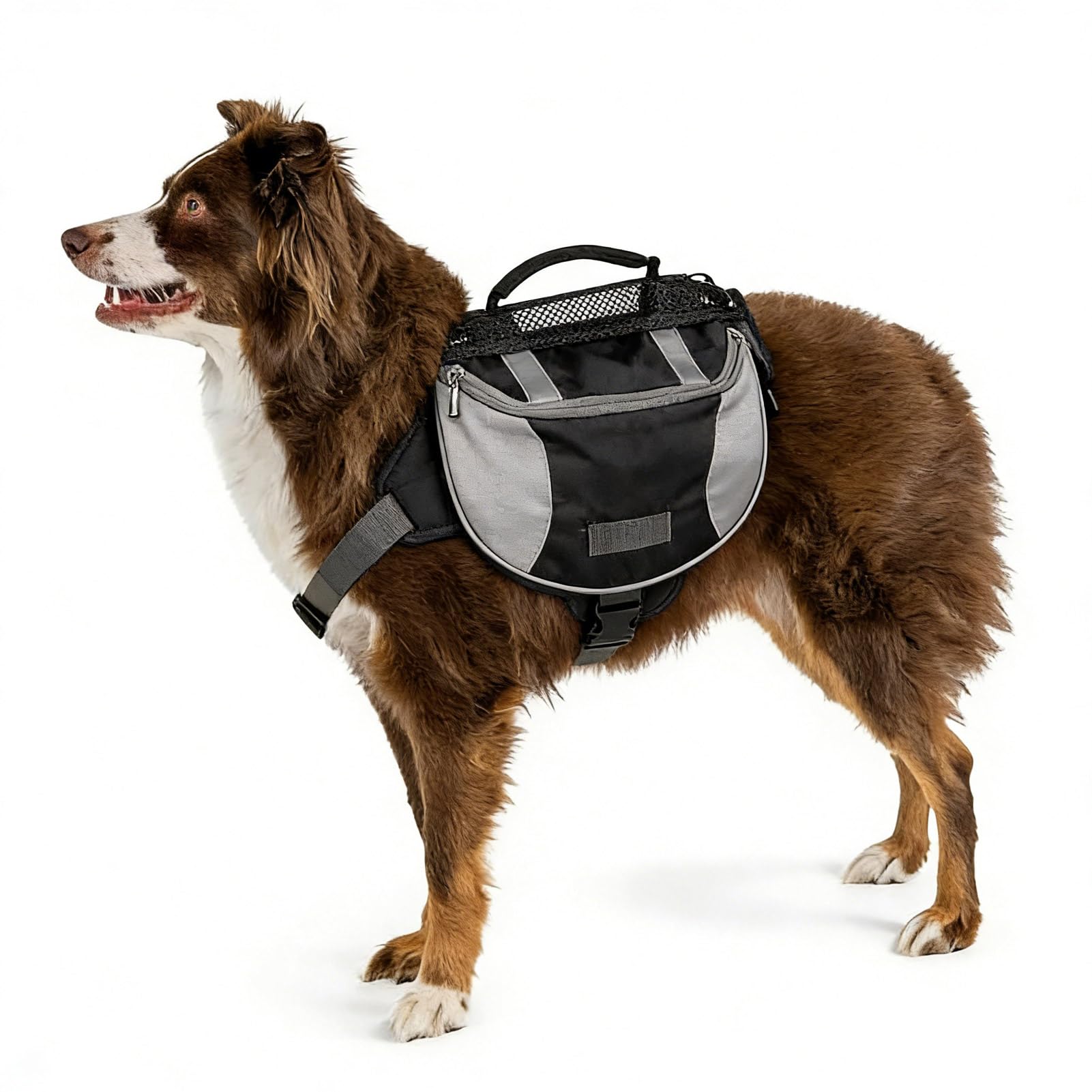 Sac À Dos De Randonnée Pour Chien, Sac De Selle Pour Chien Sac À Dos Pour Chien Doggy Backpack Harnais Sacoche De Selle Pour Chien Avec Poches Latérales Pour Petits, Moyens Et Grands Chiens (M Noir)