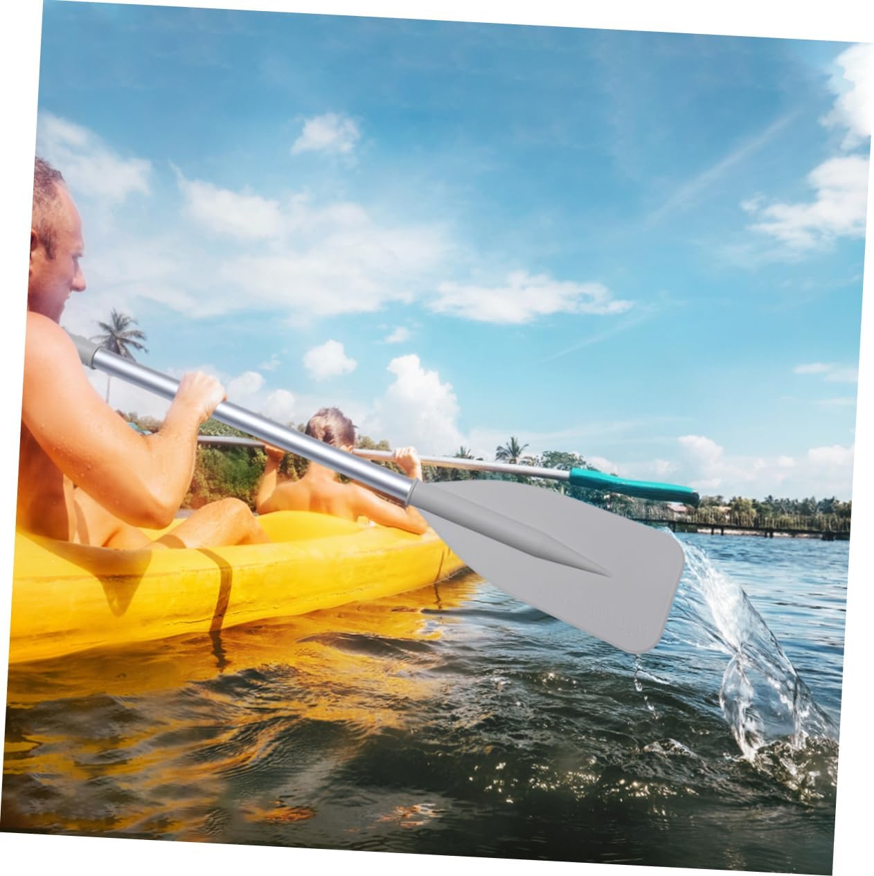 Totority 1pair Kayak Paddle Detachable Aluminum Alloy Oars for Canoeing and Boating Lightweight and Portable Grey Color for Outdoor Water Sports