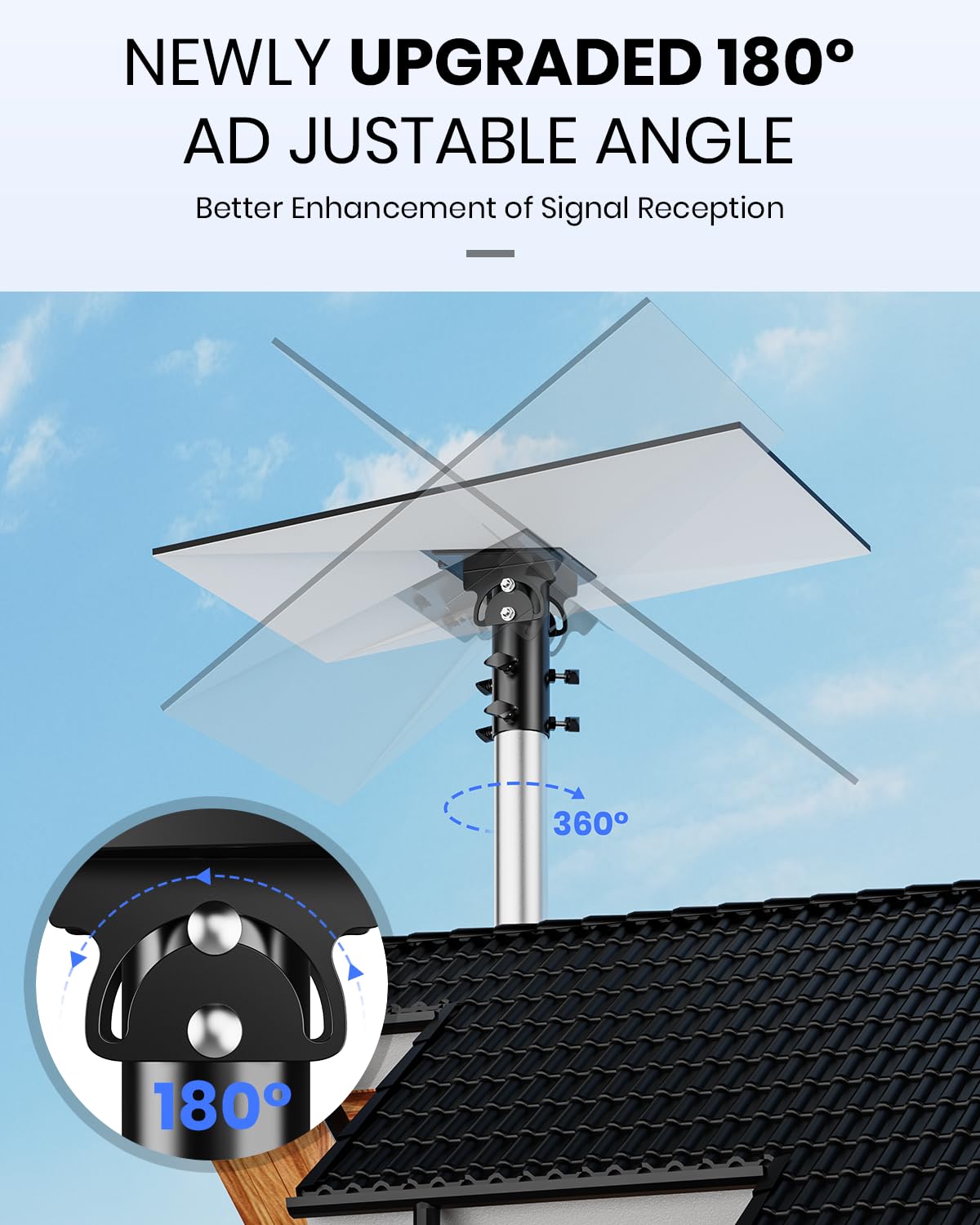 Support Starlink Gen 3, Adaptateur de tuyau Starlink Gen 3, Support de Poteau Starlink, Rotation 360° & Réglages Multi-Angles, Compatible avec Tuyaux de 30-55cm, Adapté à Jardin et Extérieur