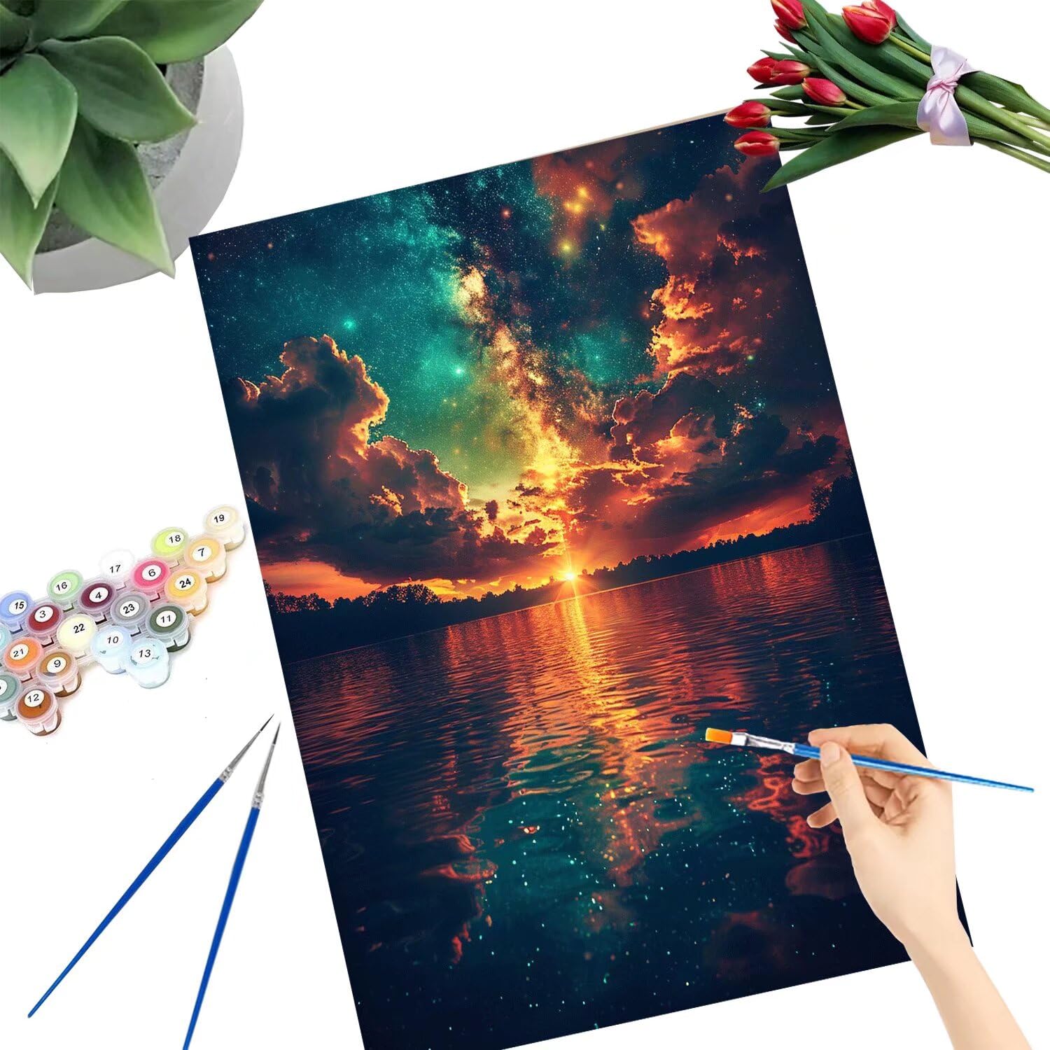 Pintar por Numeros Adultos pintar por numeros niños manualidades niños 10 años, DIY Pintar por Números de Pincel y Pintura acrílica Decoraciones para el Hogar Manualidades, sin Marco 70x90cm C-351