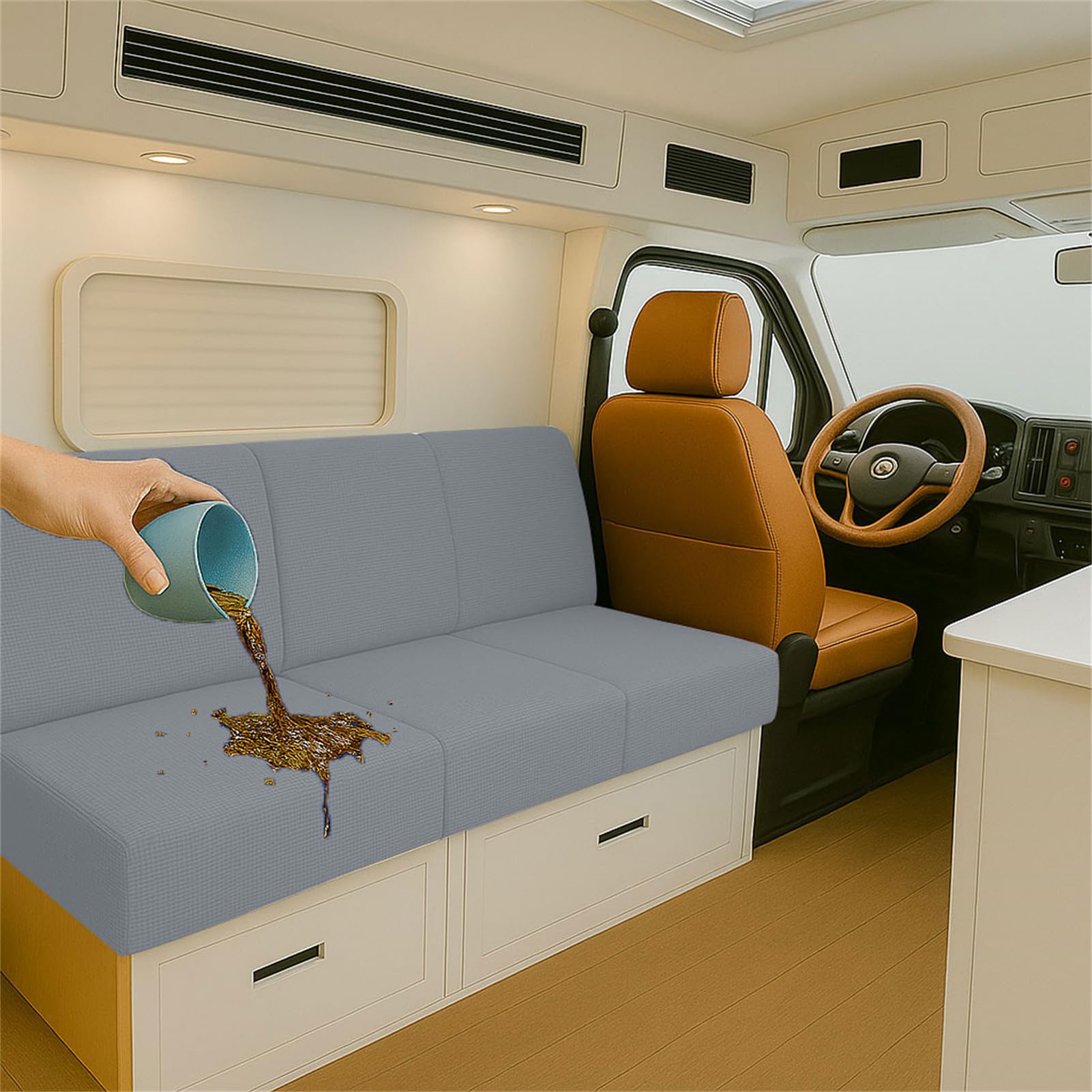Housse de coussin de caravane extensible : finissez-en avec les taches de canapé