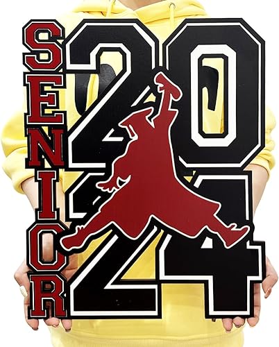 Decoraciones para personas mayores 2023, letreros grandes de madera de graduación de 16.5 x 13 pulgadas, letrero colgante de graduación para