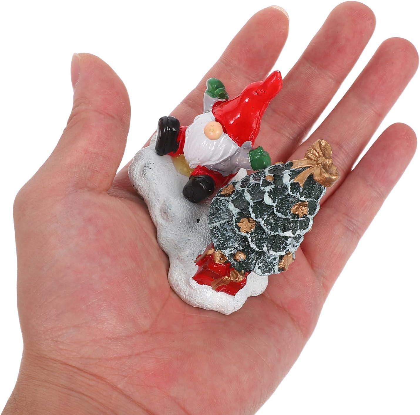 2pcs Christmas Decoration: Resin Santa Claus & Xmas Tree Figurines for Mall Window Display - Holiday Tabletop Decor Christmas Scene Setup