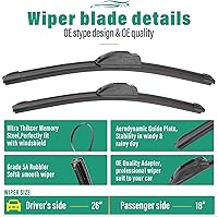 Vista 415 de 26" 20" 16" Windshield Wiper Blades Replacement for Dodge Grand Caravan 2008-2020 / Chrysler Town & Country 2008-2016 Premium All Weather Front Rear