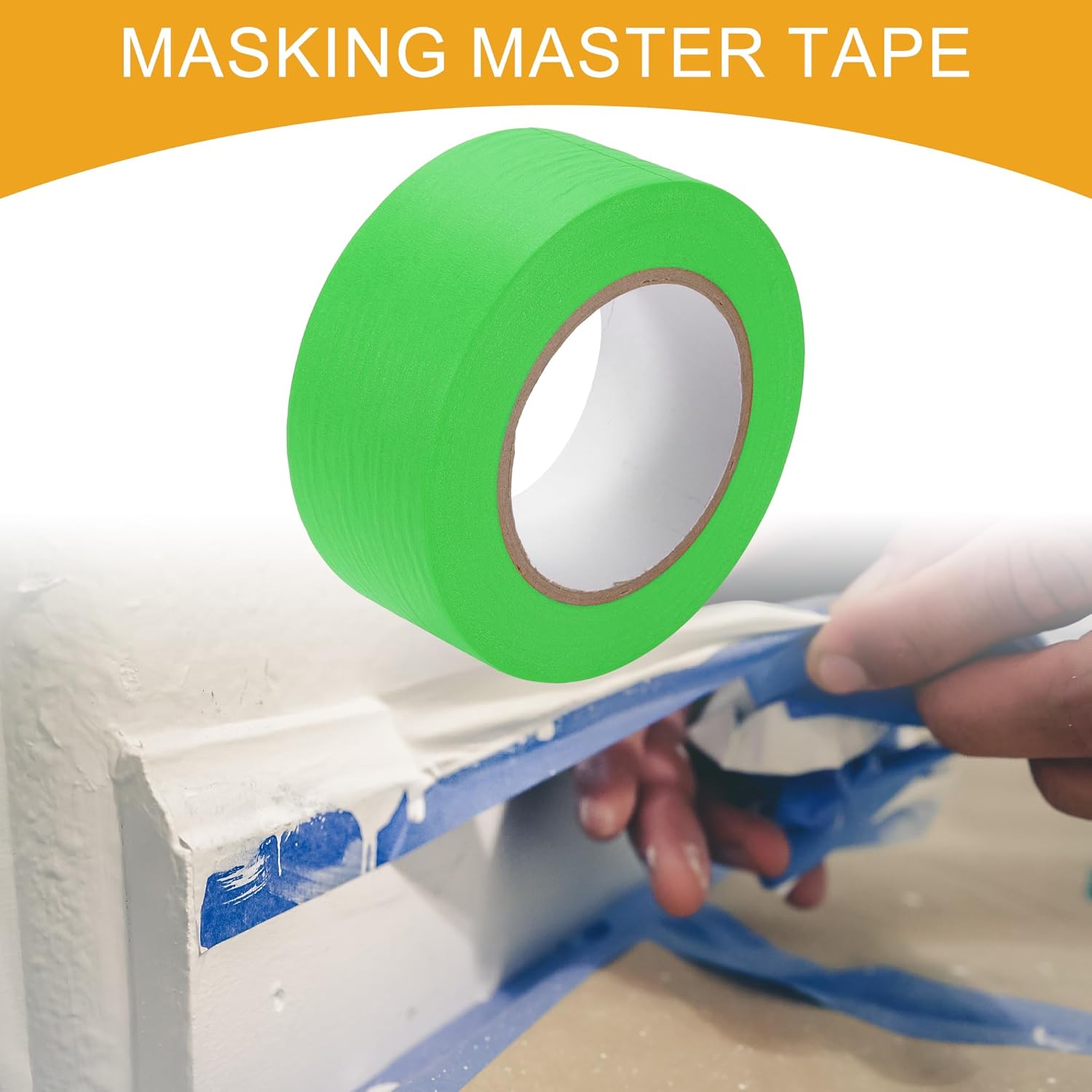 10 Pcs 2 Inches x 60.1 Yards Universal Painters Tape - DIY Car Auto Paint for Masking Tape No Residue - Crepe Paper Green