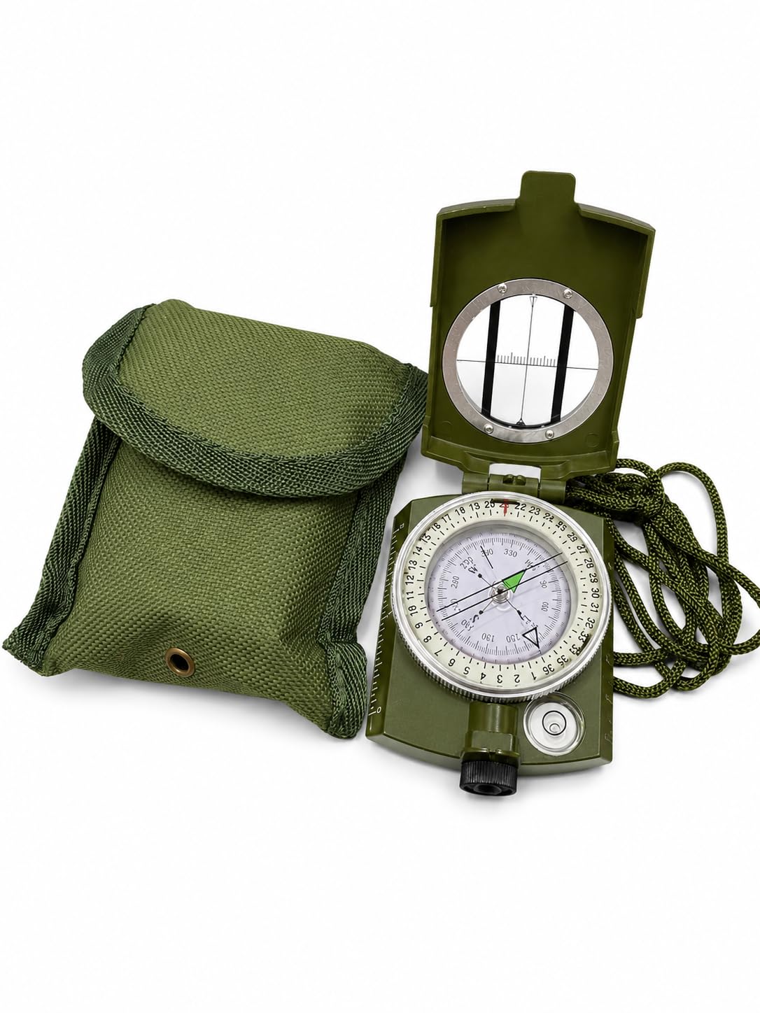 JSI Portable Camping Compass Military Army Geology Lensatic Prismatic Compass Multifunctional Outdoor Camping Exploration Tool Waterproof-image-9