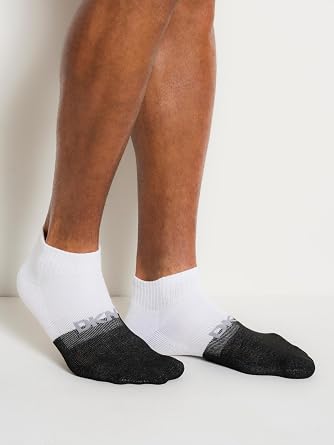 DKNY mens 6 Pack Sport Cushion Quarter Crew Socks