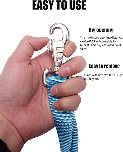 Miniatura 25 de Correa ajustable de nailon para cubeta (paquete de 3) para redes de heno, cubos de agua, correa para colgar, comederos de caballos al aire libre