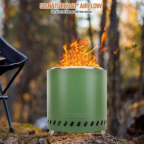 Miniatura 5 de Chimenea portátil de mesa mini estufa de acero inoxidable de 8.6 pulgadas con soporte, fogata de mesa de bajo consumo de humo alimentado por pellets